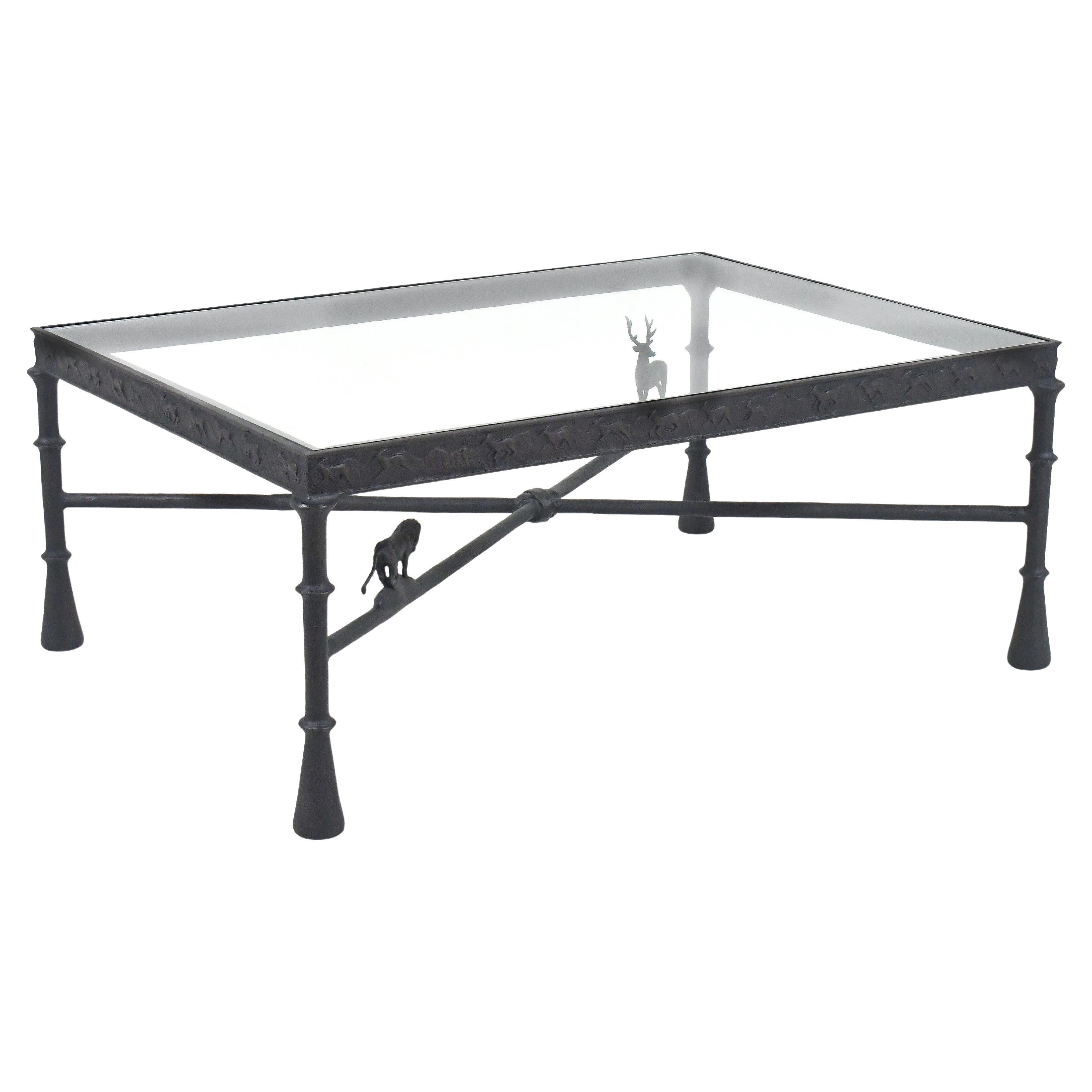 Tom Corbin Bronze Coffee Table in the Manner of Giacometti For Sale