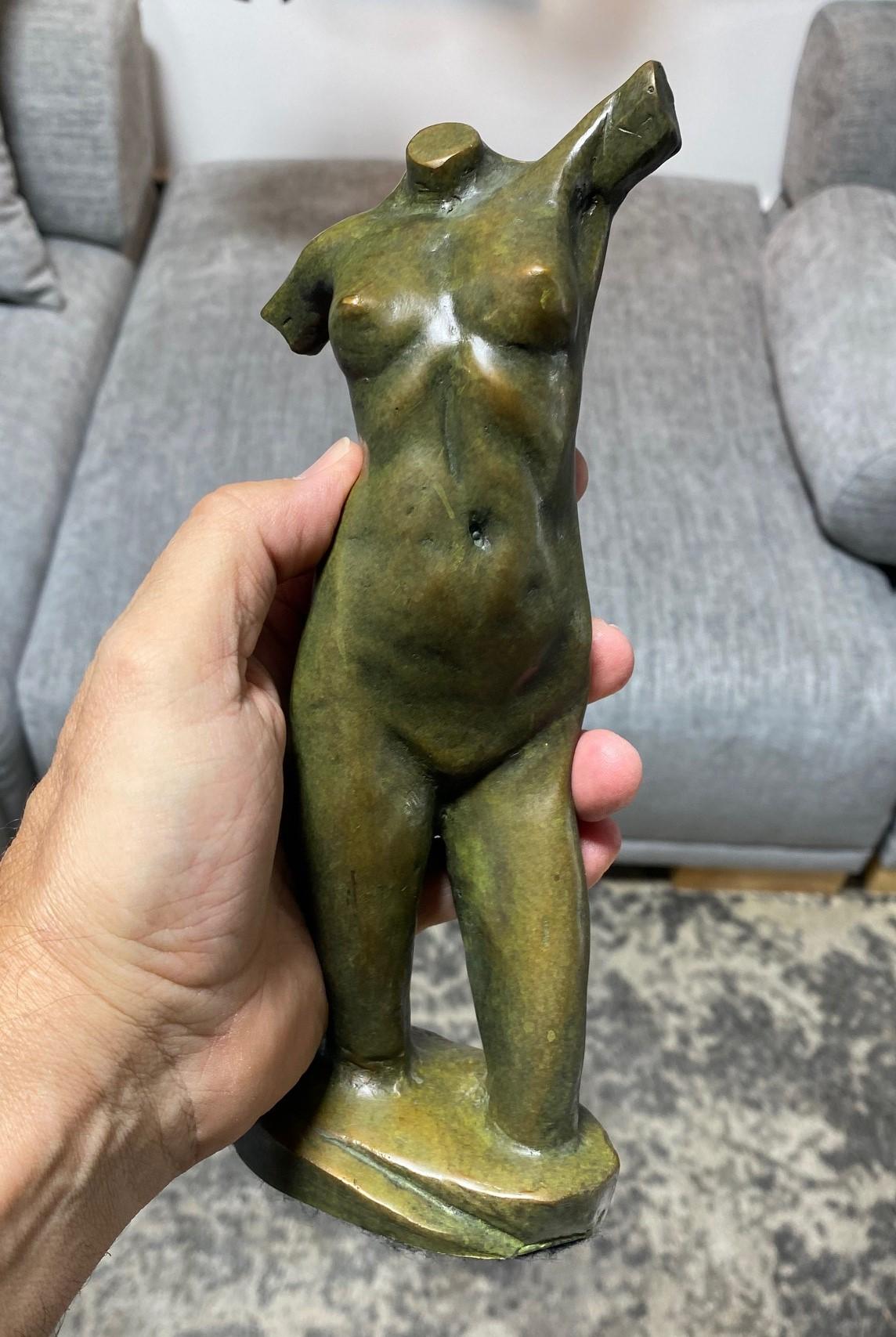 Tom Corbin Signed Limited Edition Bronze Nude Female Reaching Torso Sculpture For Sale 5