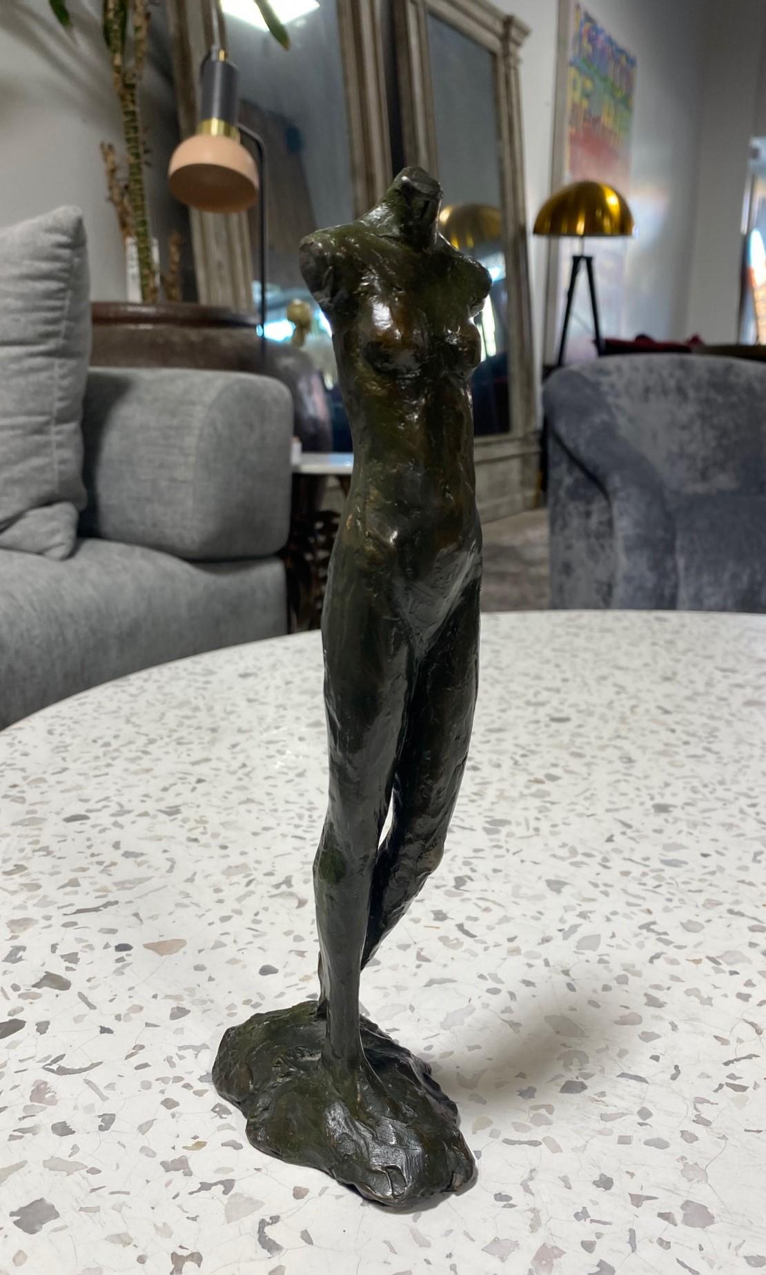 Tom Corbin Signed Limited Edition Bronze Walking Nude Woman Figurative Sculpture 1