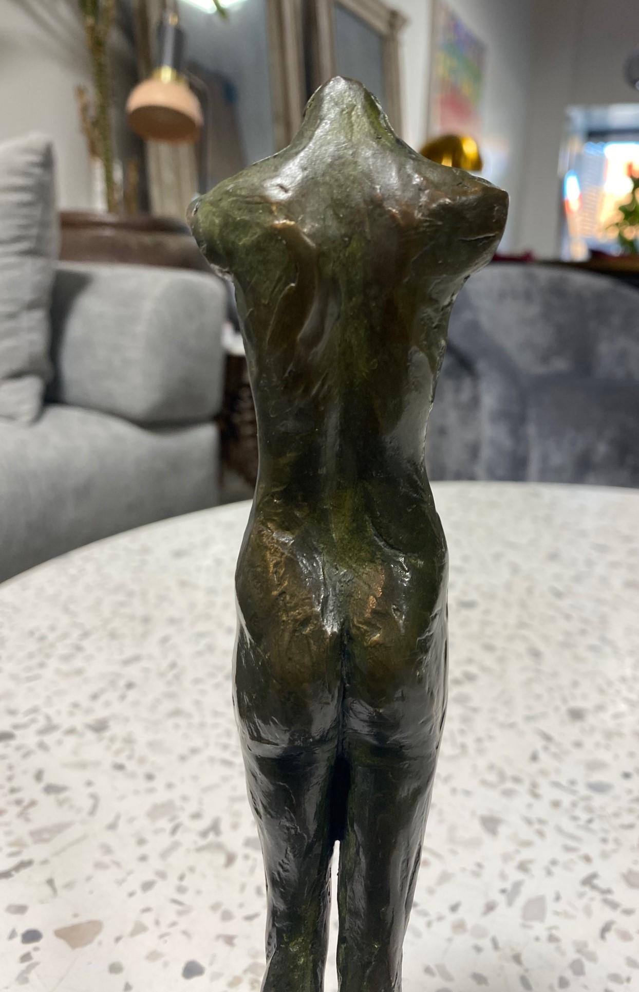 American Tom Corbin Signed Limited Edition Bronze Walking Nude Woman Figurative Sculpture