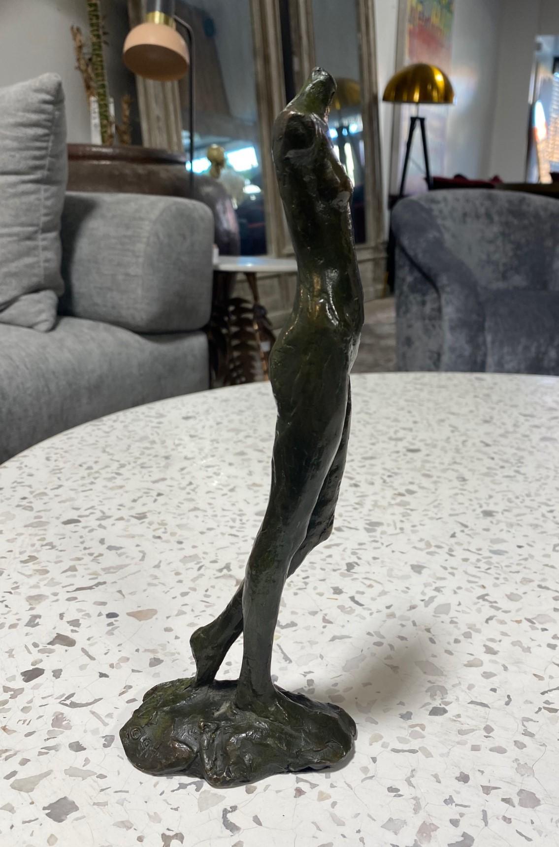Late 20th Century Tom Corbin Signed Limited Edition Bronze Walking Nude Woman Figurative Sculpture