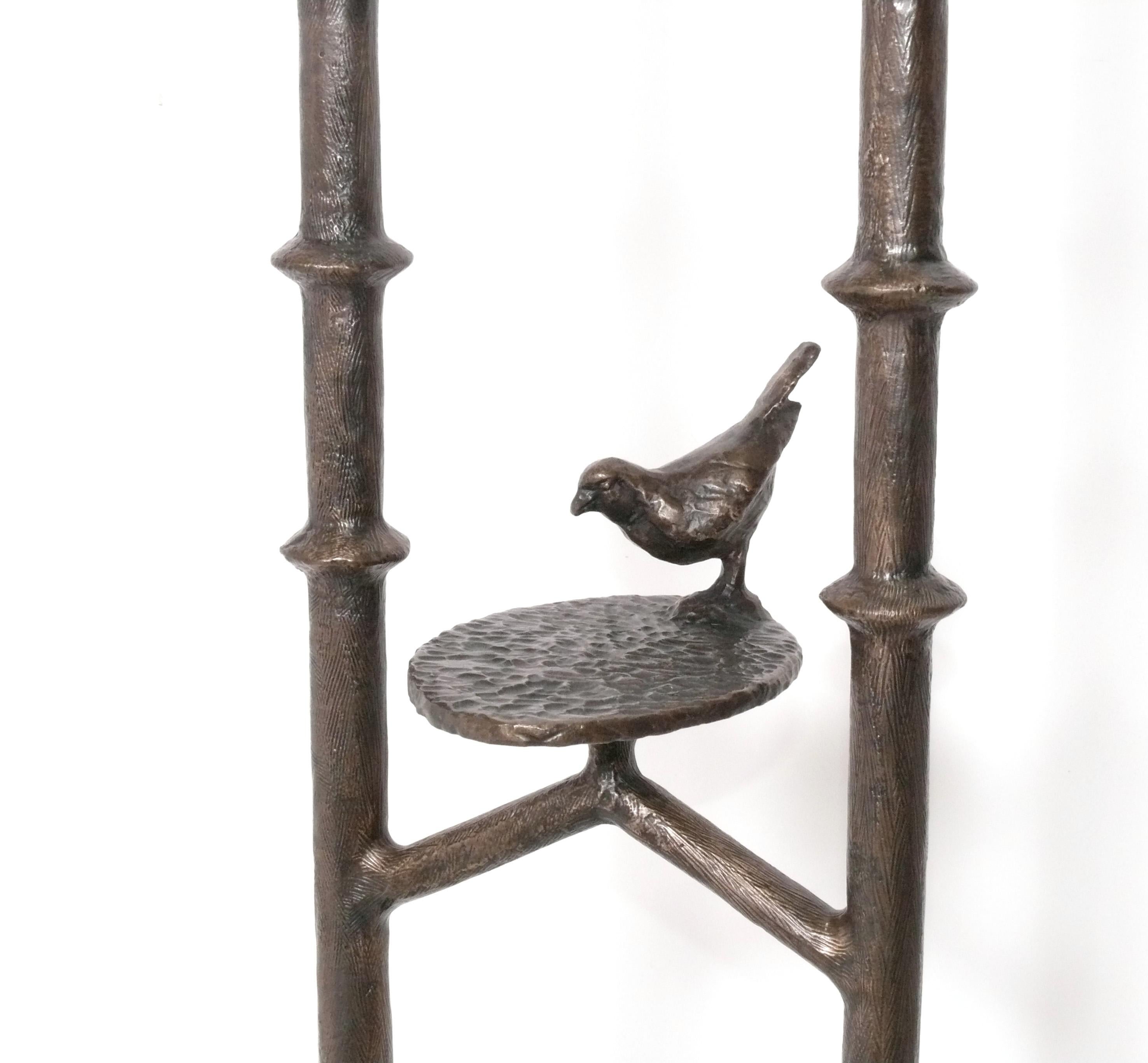 Tom Corbin Stehleuchte aus massiver Bronze im Stil von Diego Giacometti (Art déco) im Angebot