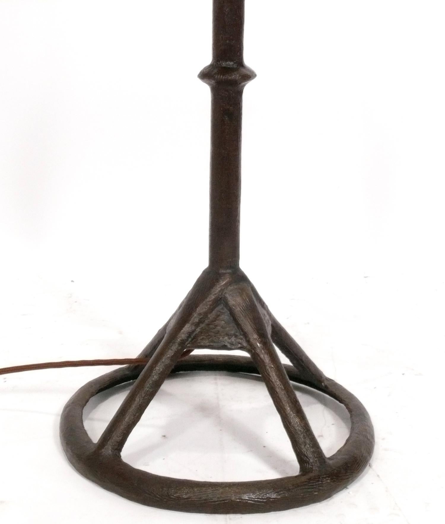 American Tom Corbin Solid Bronze Table Lamp For Sale