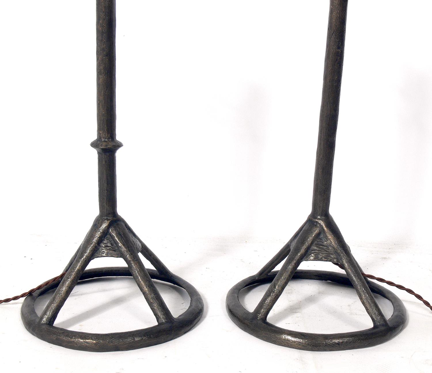 American Tom Corbin Solid Bronze Table Lamps