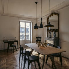 Tom Dixon 'Beat Fat' Metal Pendant in Black with Hammered Brass Interior