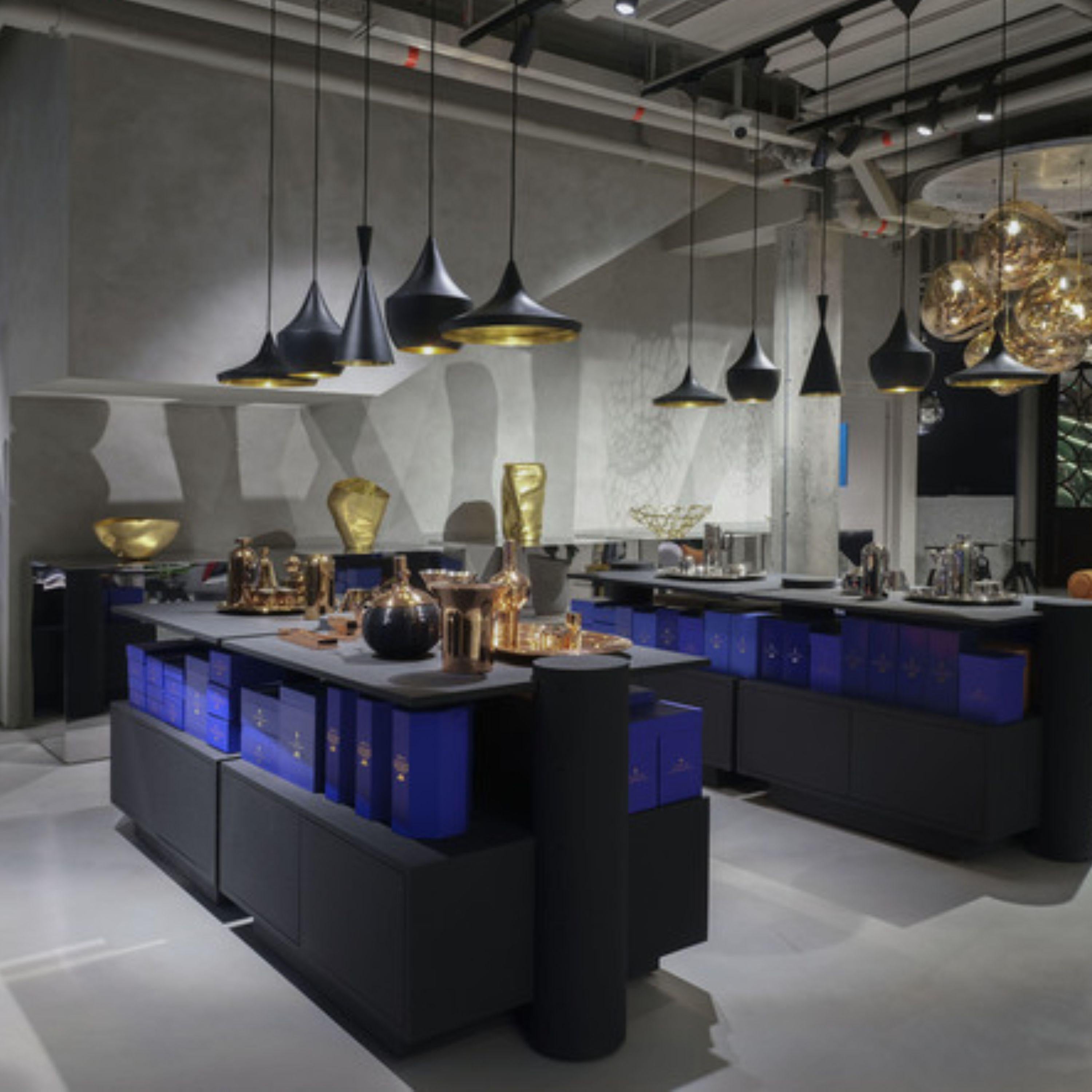 Mid-Century Modern Pendentif en métal noir 'Beat Fat' de Tom Dixon en vente