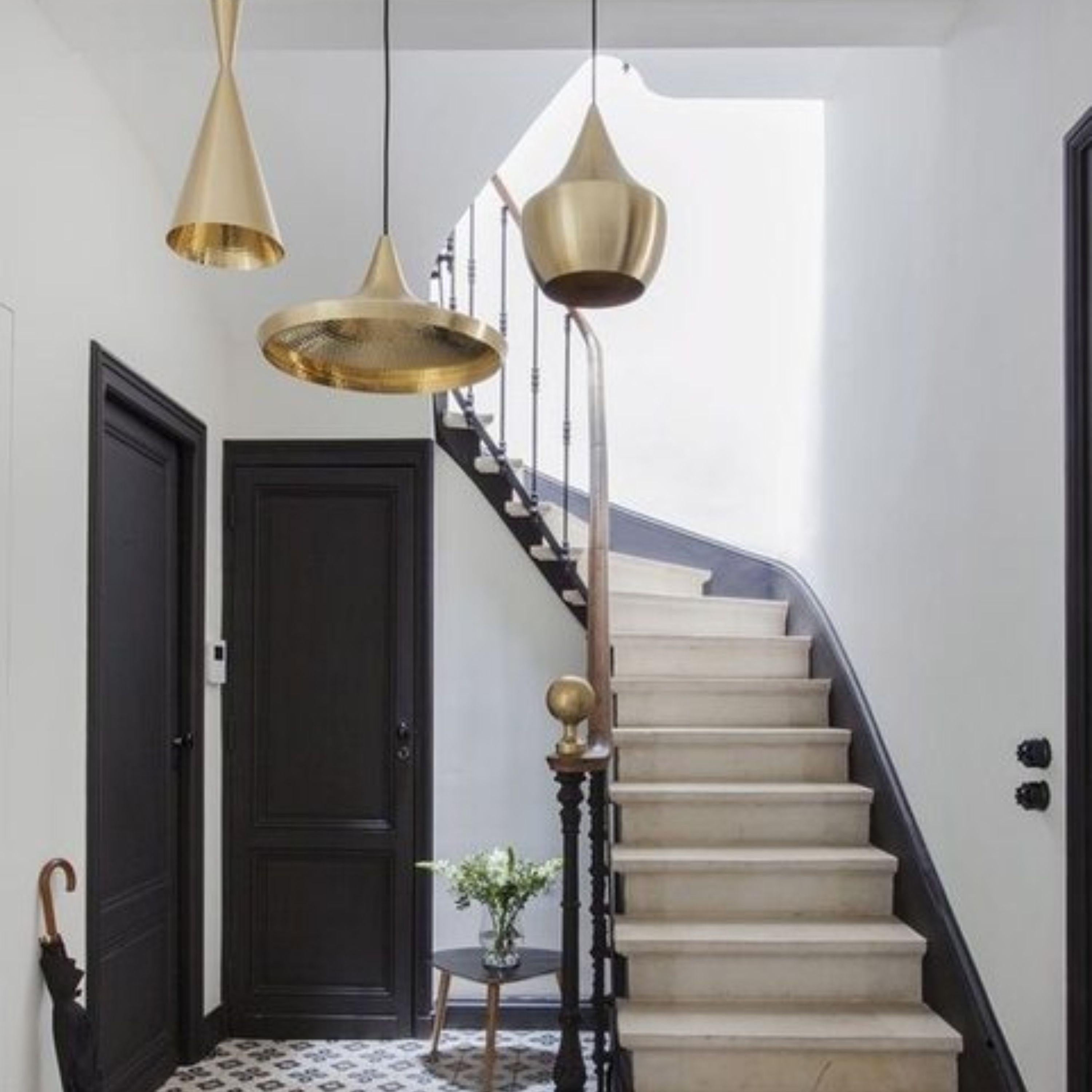 American Tom Dixon 'Beat Fat' Metal Pendant in Brass For Sale