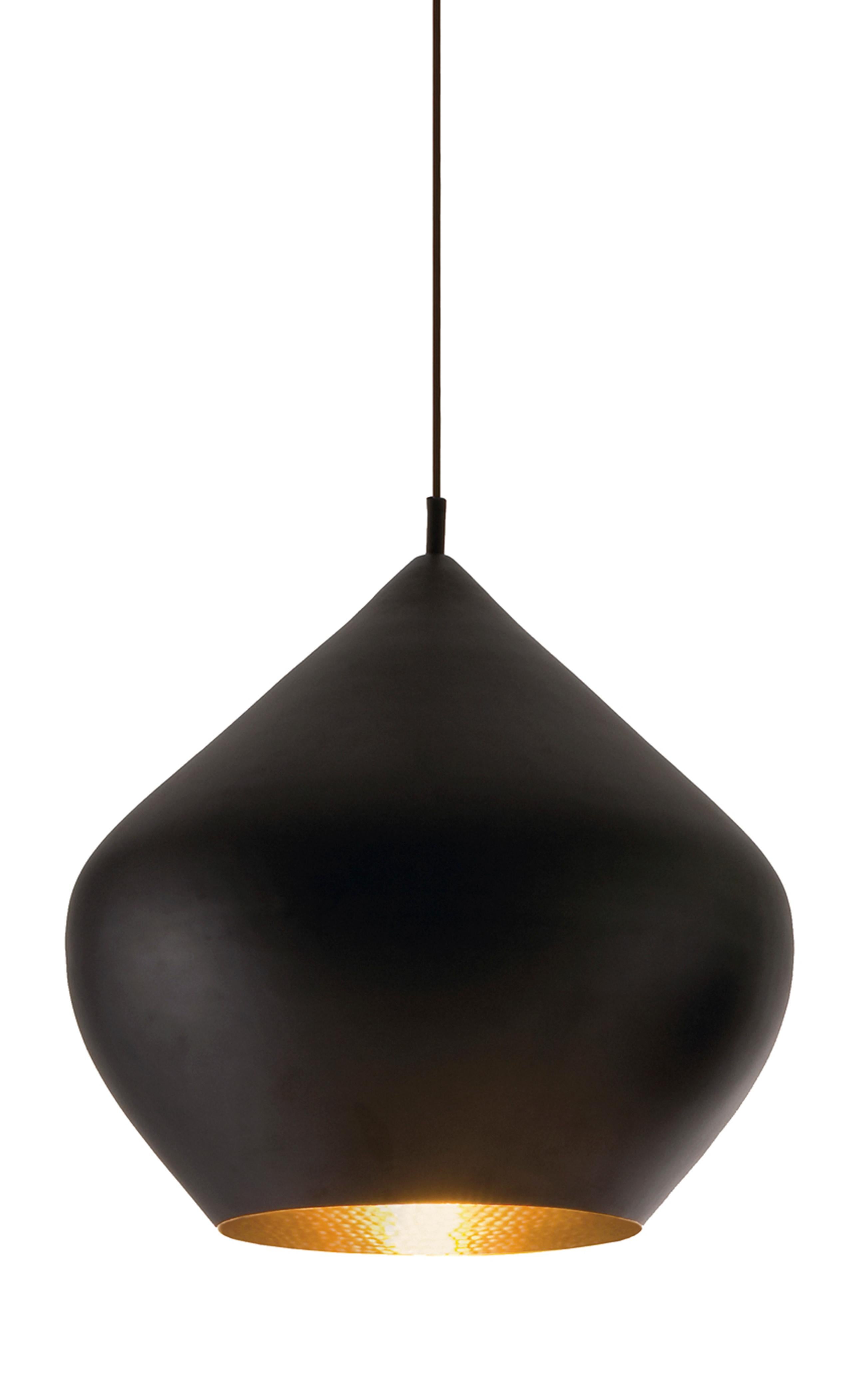 Tom Dixon 'Beat Stout' Black Metal and Brass Pendant For Sale 4
