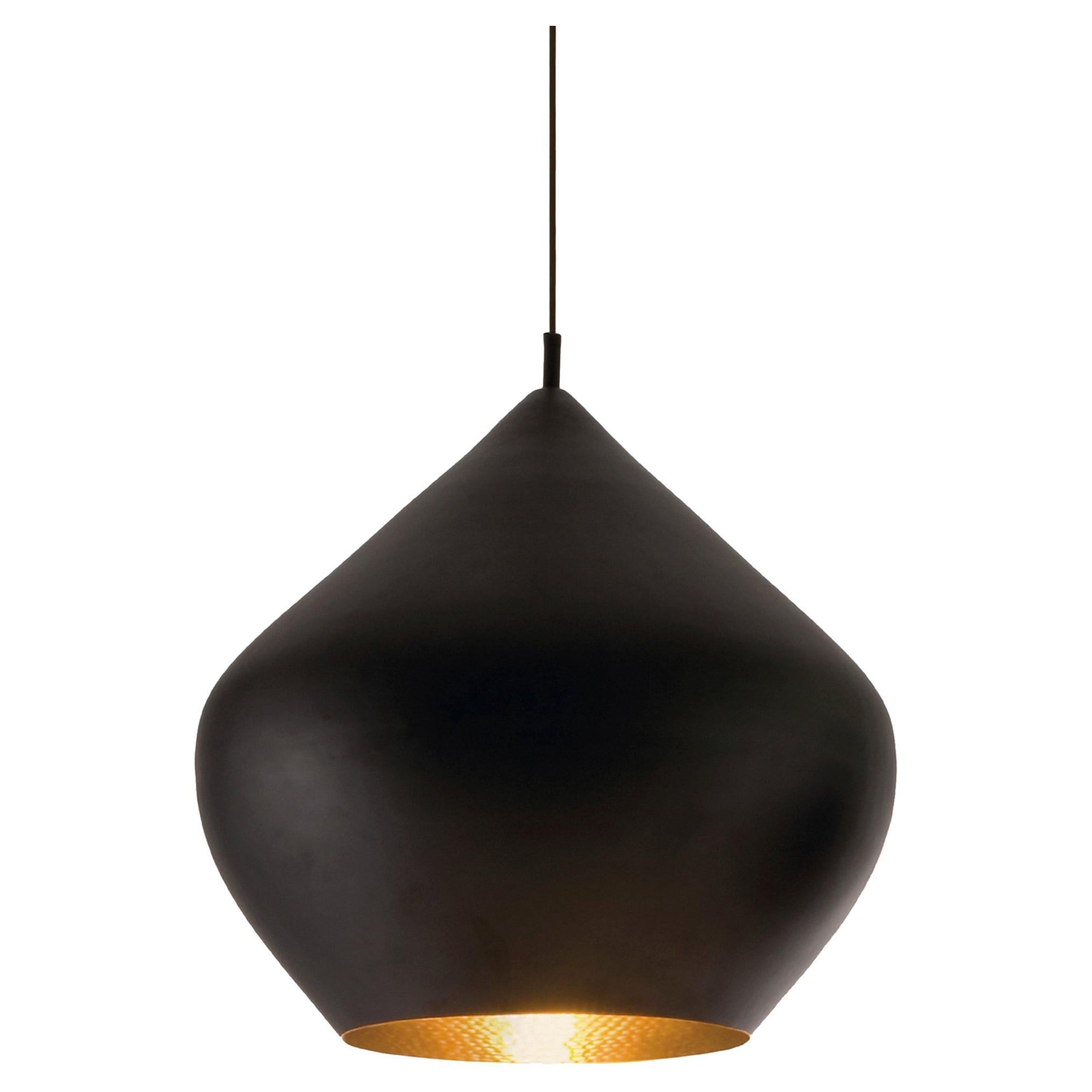 Tom Dixon 'Beat Stout' Black Metal and Brass Pendant