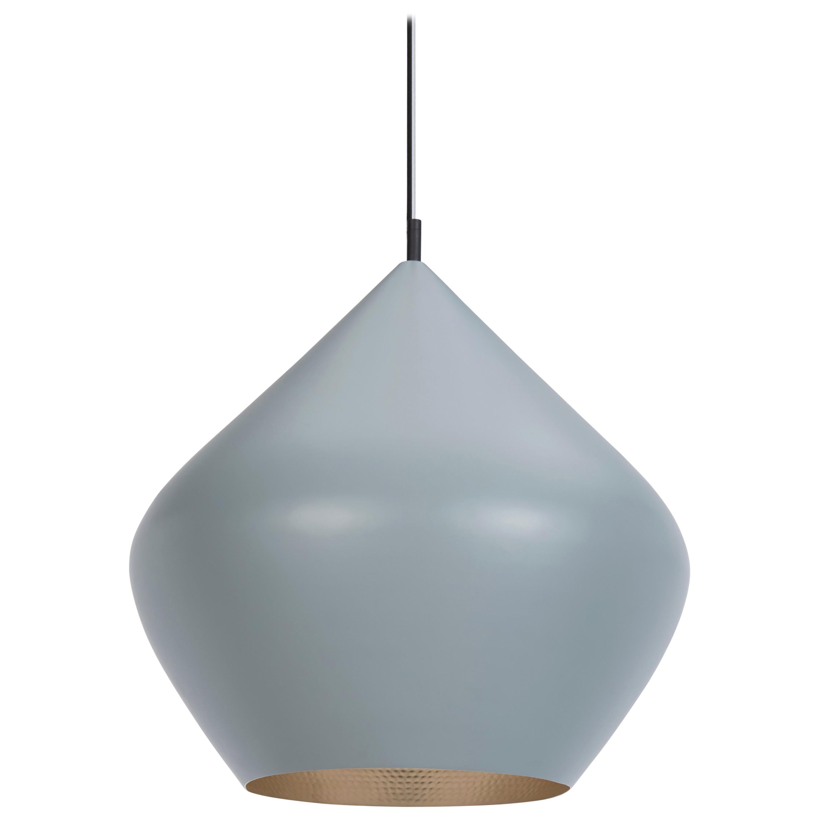 Light Grey & Hammered Silver Beat Stout Pendent , Tom Dixon