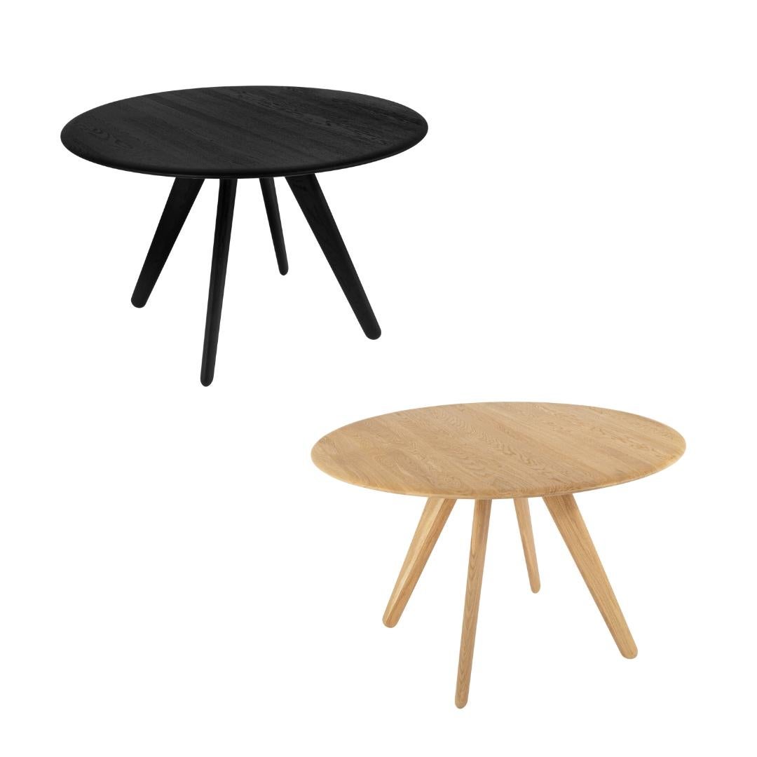 Contemporary Tom Dixon Black Brushed Oak 'Slab' 48-inch Round Dining Table For Sale