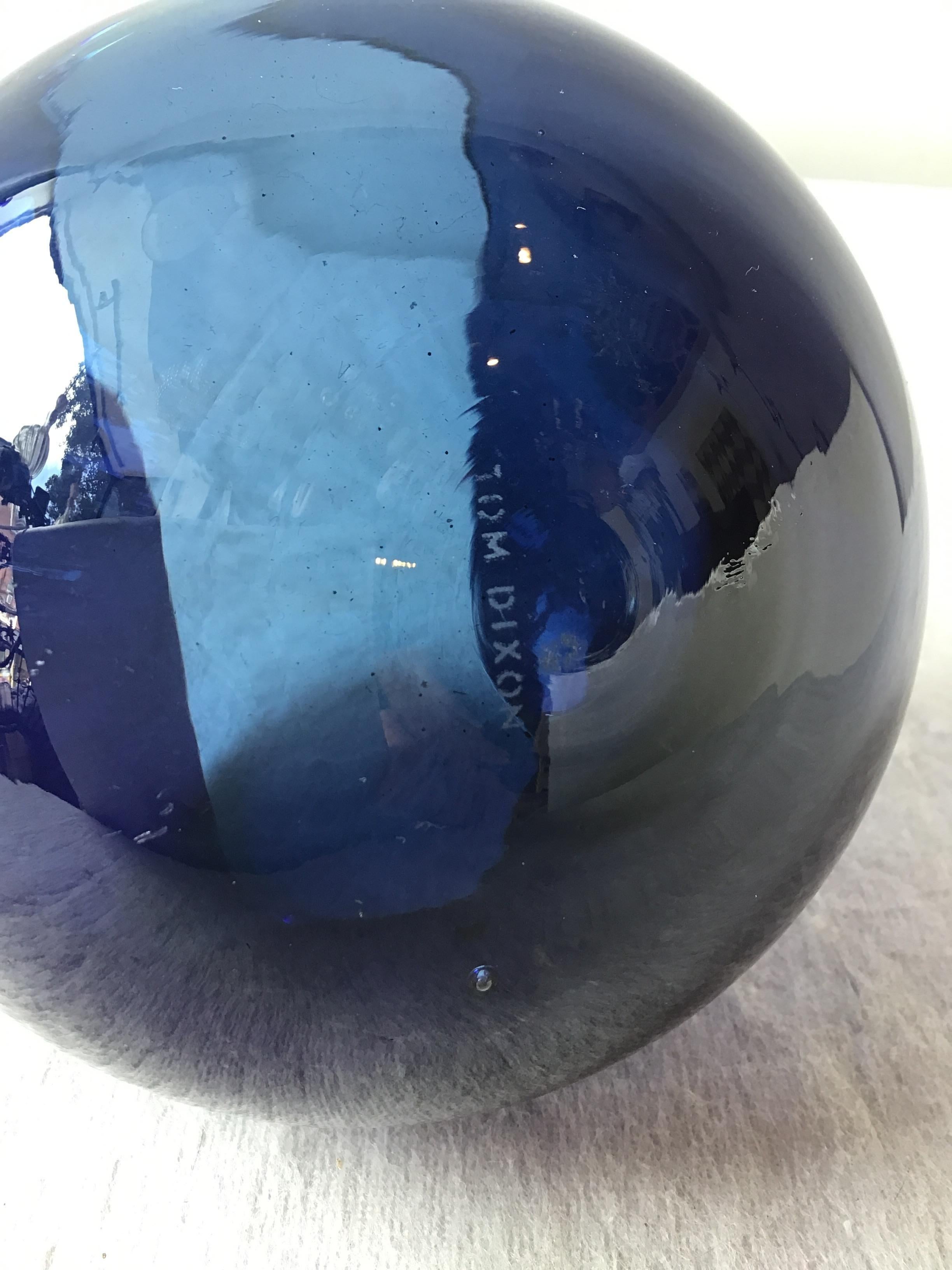 Tom Dixon Blue Glass Orb Vase 1