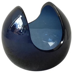 Tom Dixon Blue Glass Orb Vase