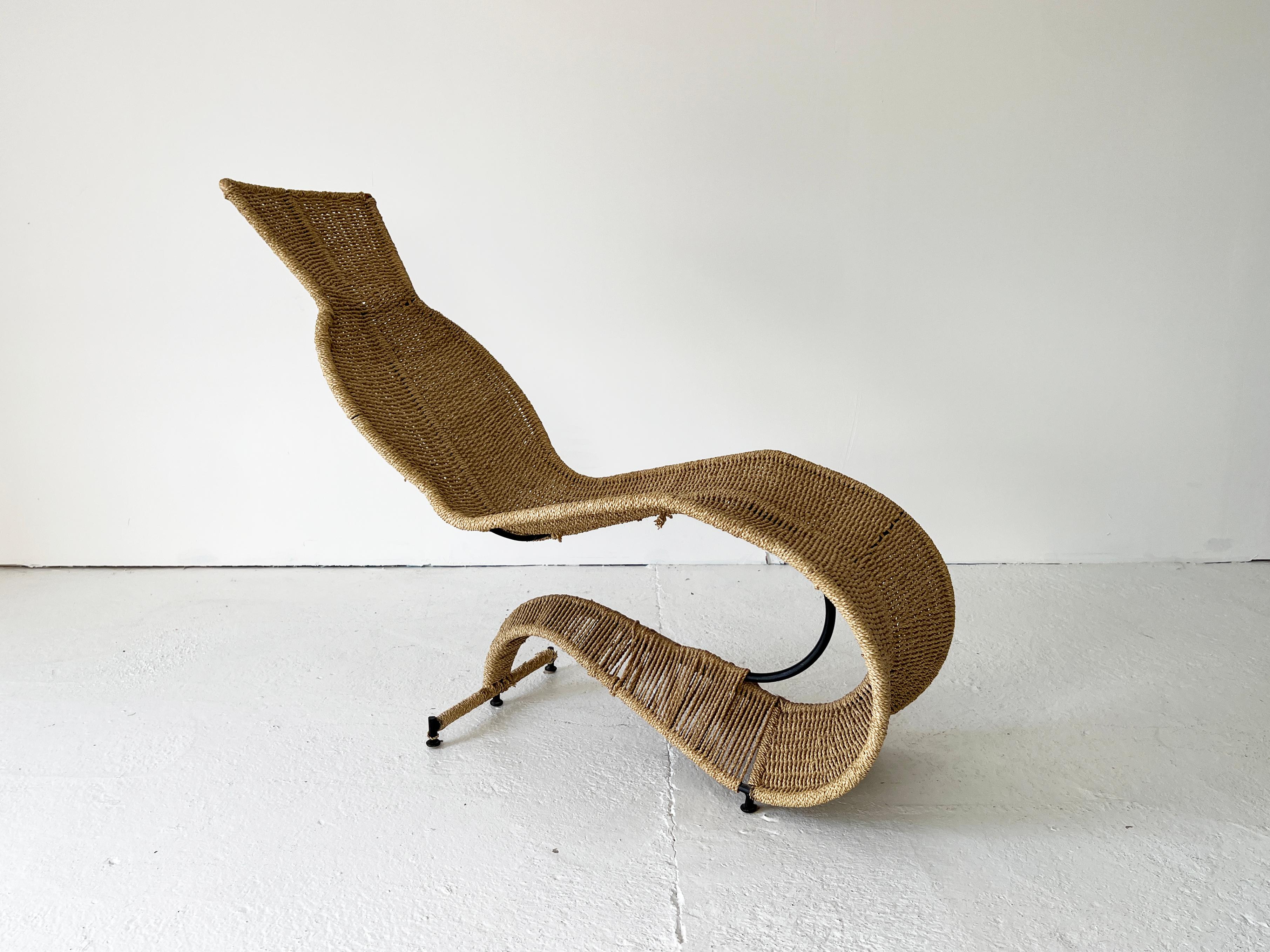 Post-Modern Tom Dixon 'Bolide' Woven Seagrass Chair, London, 1991 For Sale