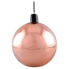 Tom Dixon, British Designer, Round Copper Colored Ceiling Pendant, 21st Century