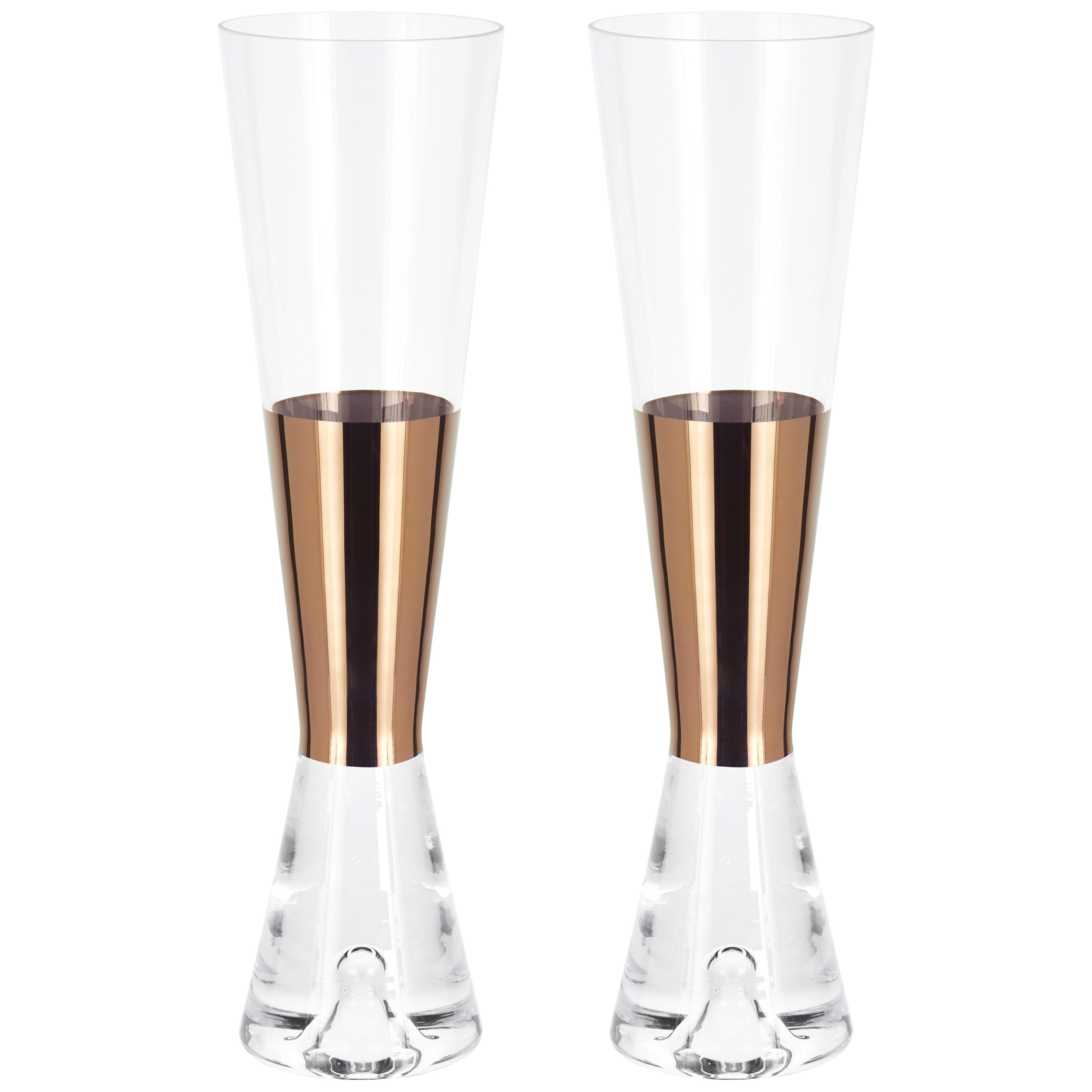 Tom Dixon Champagne Glasses Copper, Set of 6 For Sale