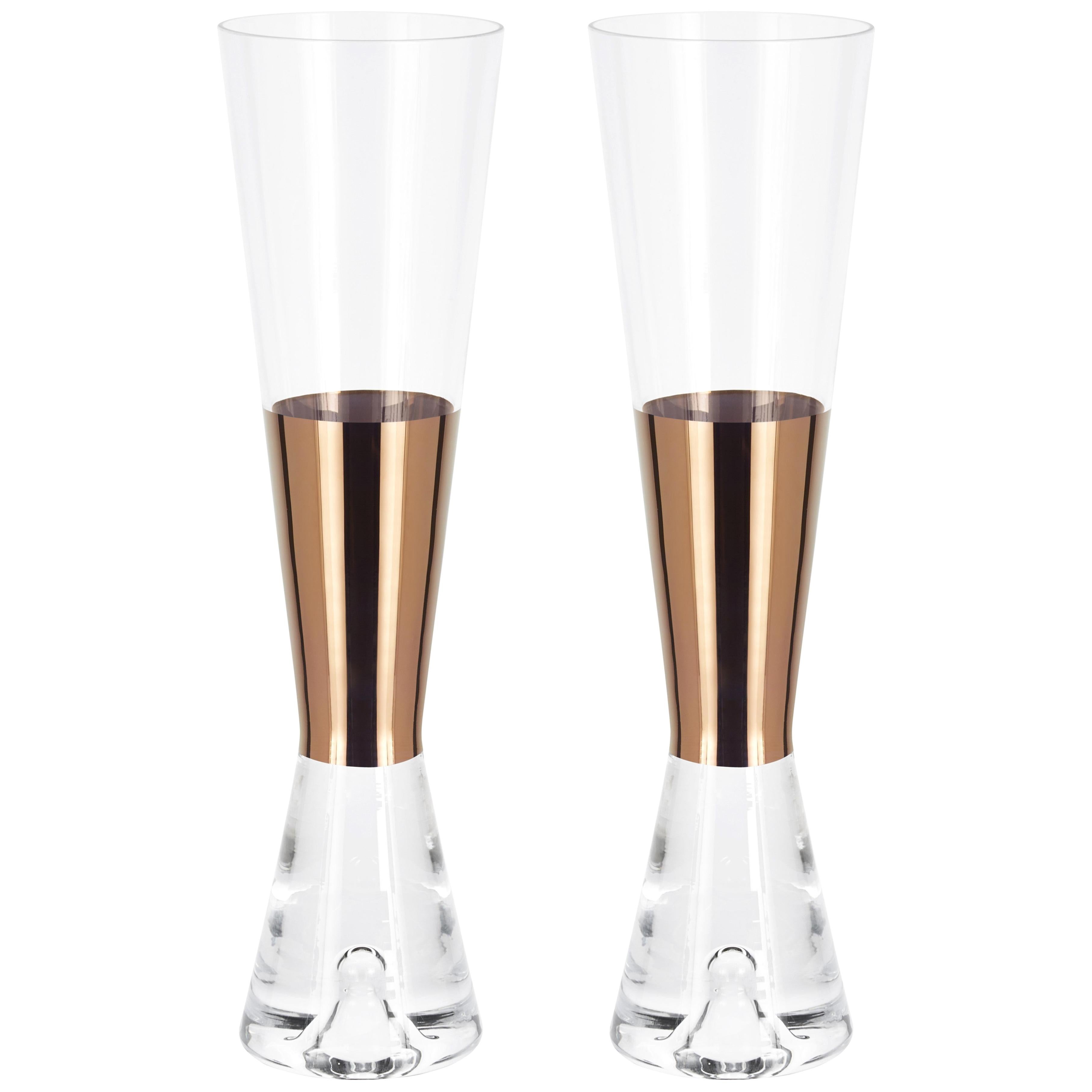 Tom Dixon Champagne Glasses Copper, Set of 6