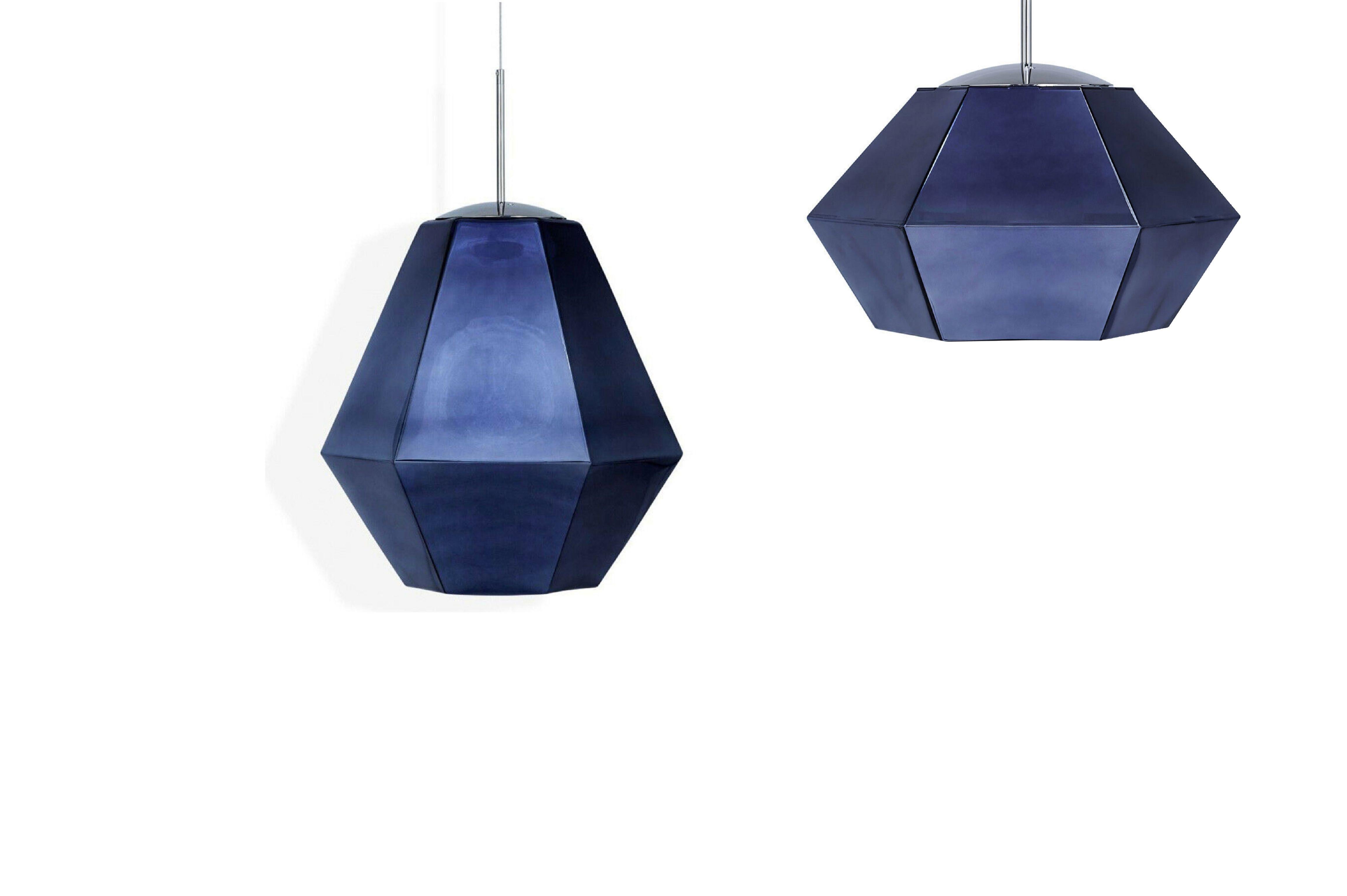 Modern Tom Dixon Cut Short Pendant, Smoke, Faceted, Futuristic Gem Light Fixture, 2019