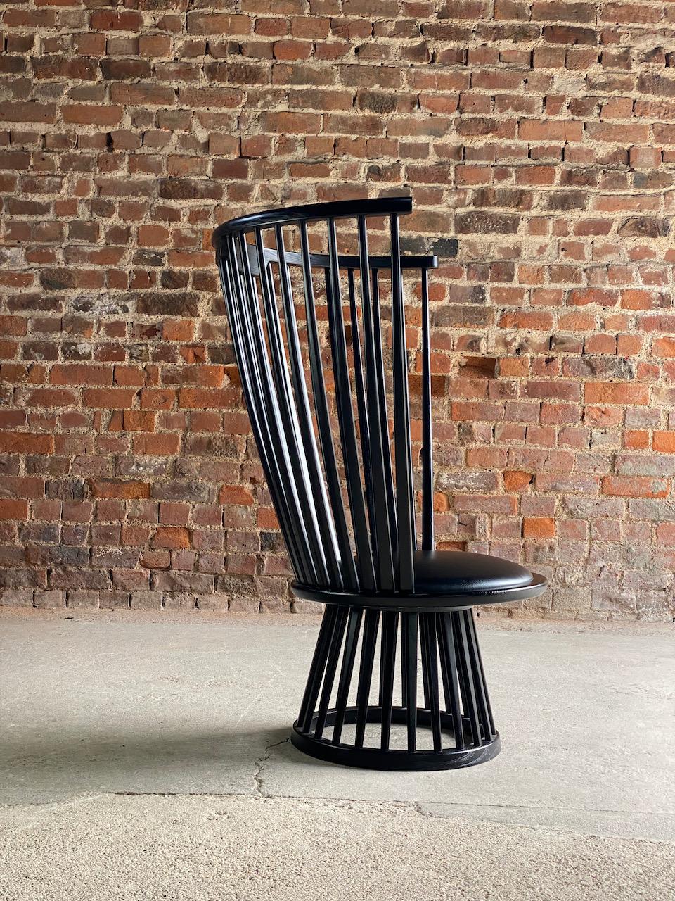 Tom Dixon Fan Chair in Black Ash & Leather 1