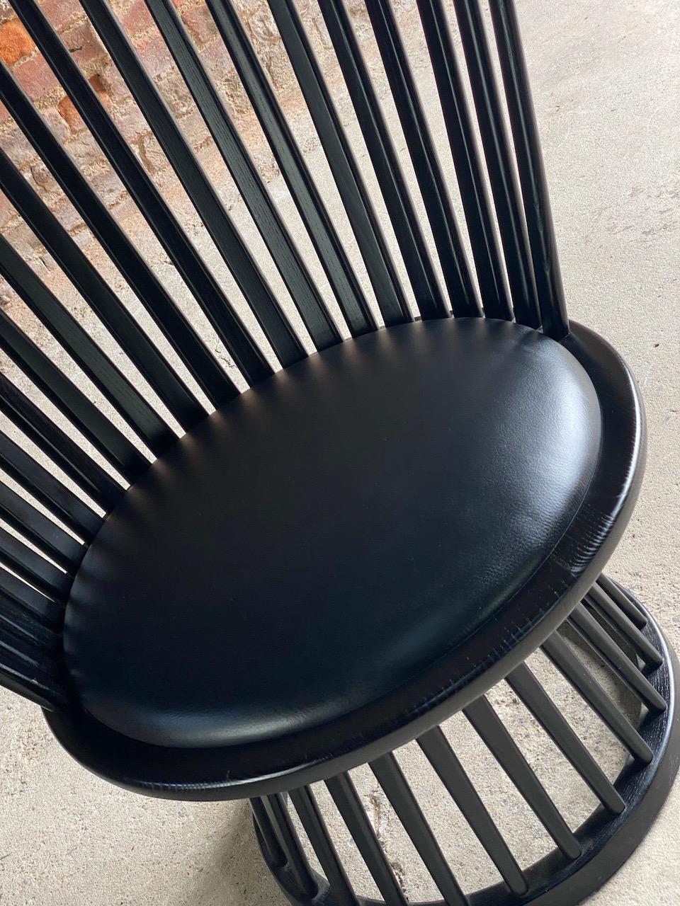 Tom Dixon Fan Chair in Black Ash & Leather 3