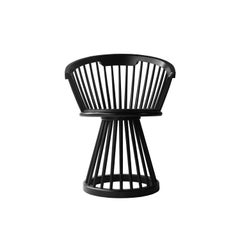 Tom Dixon ''Fan'' Circular Black Wood English Set of Four Dining Chairs, 2010