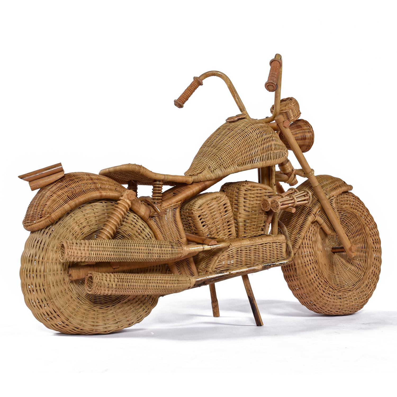 Tom Dixon para Habitat Escultura de motocicleta Harley Davidson de mimbre, ratán y bambú Moderno en venta