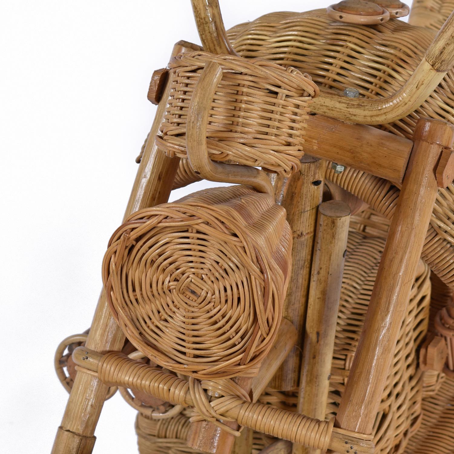 Tom Dixon para Habitat Escultura de motocicleta Harley Davidson de mimbre, ratán y bambú Mimbre en venta