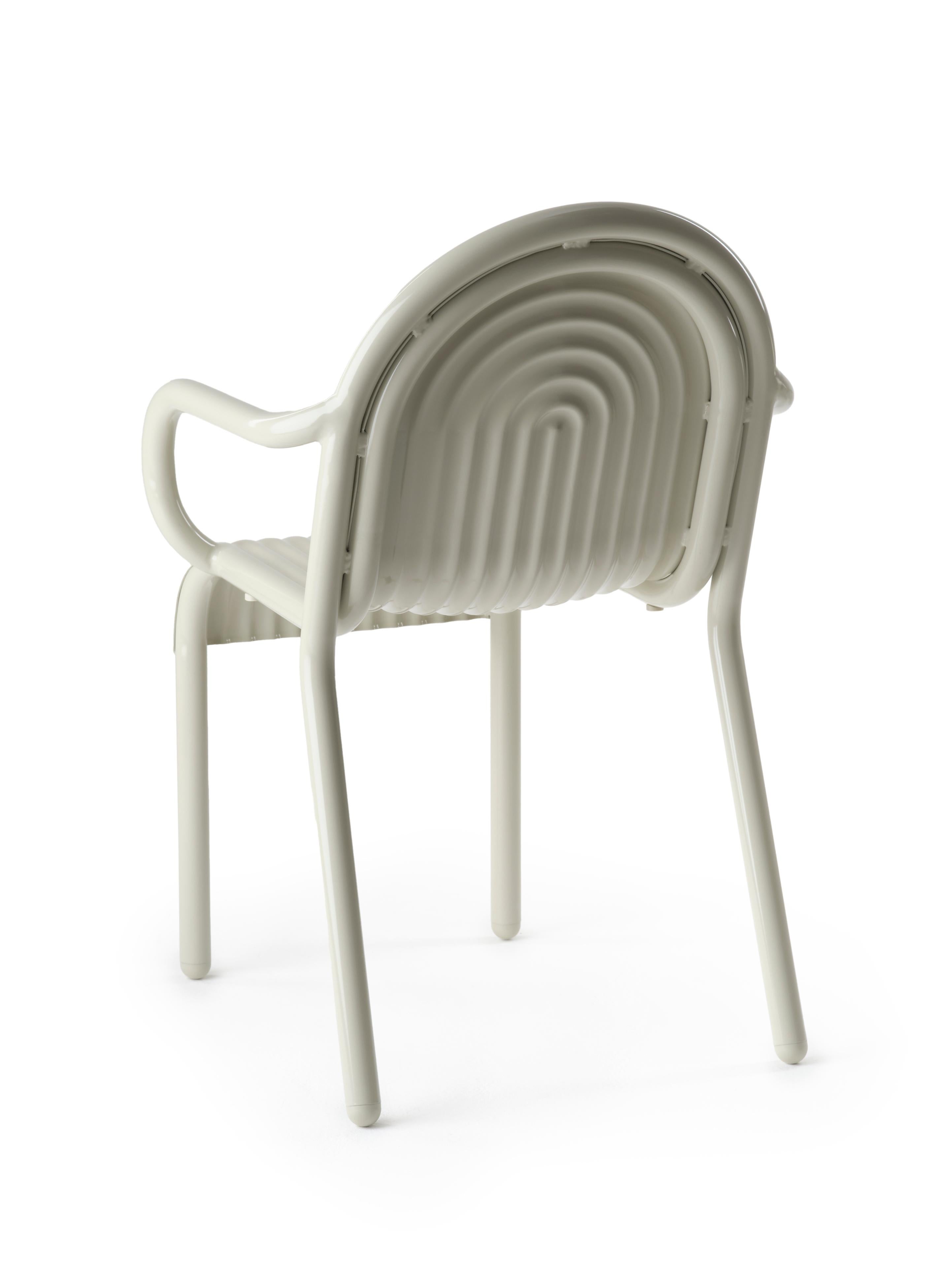 Tom Dixon 'Groove' Aluminum Outdoor Armchair in Putty For Sale 10