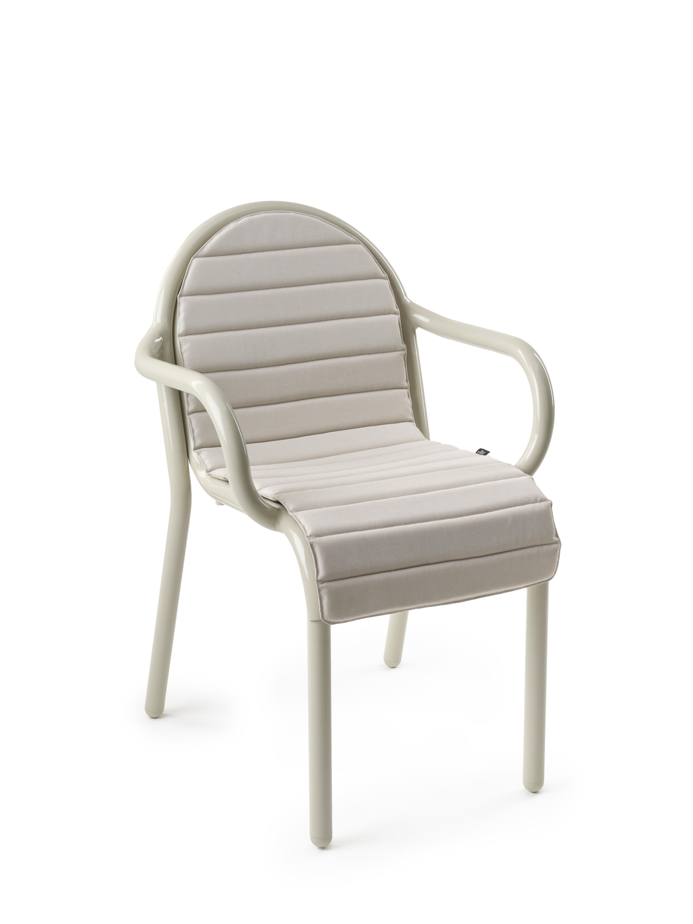British Tom Dixon 'Groove' Aluminum Outdoor Armchair in Putty For Sale