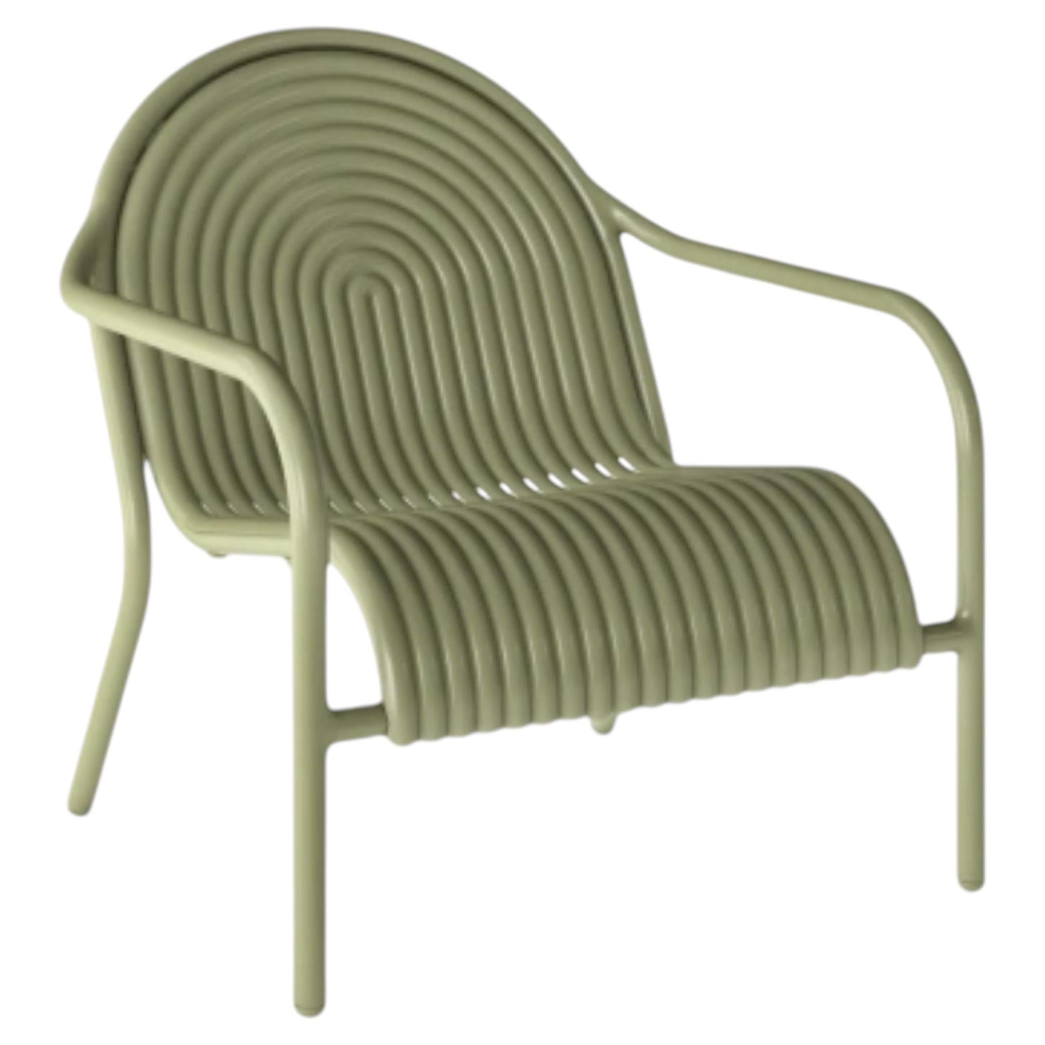 Tom Dixon "Groove" Aluminum Outdoor Lounge Chair in Moss Green