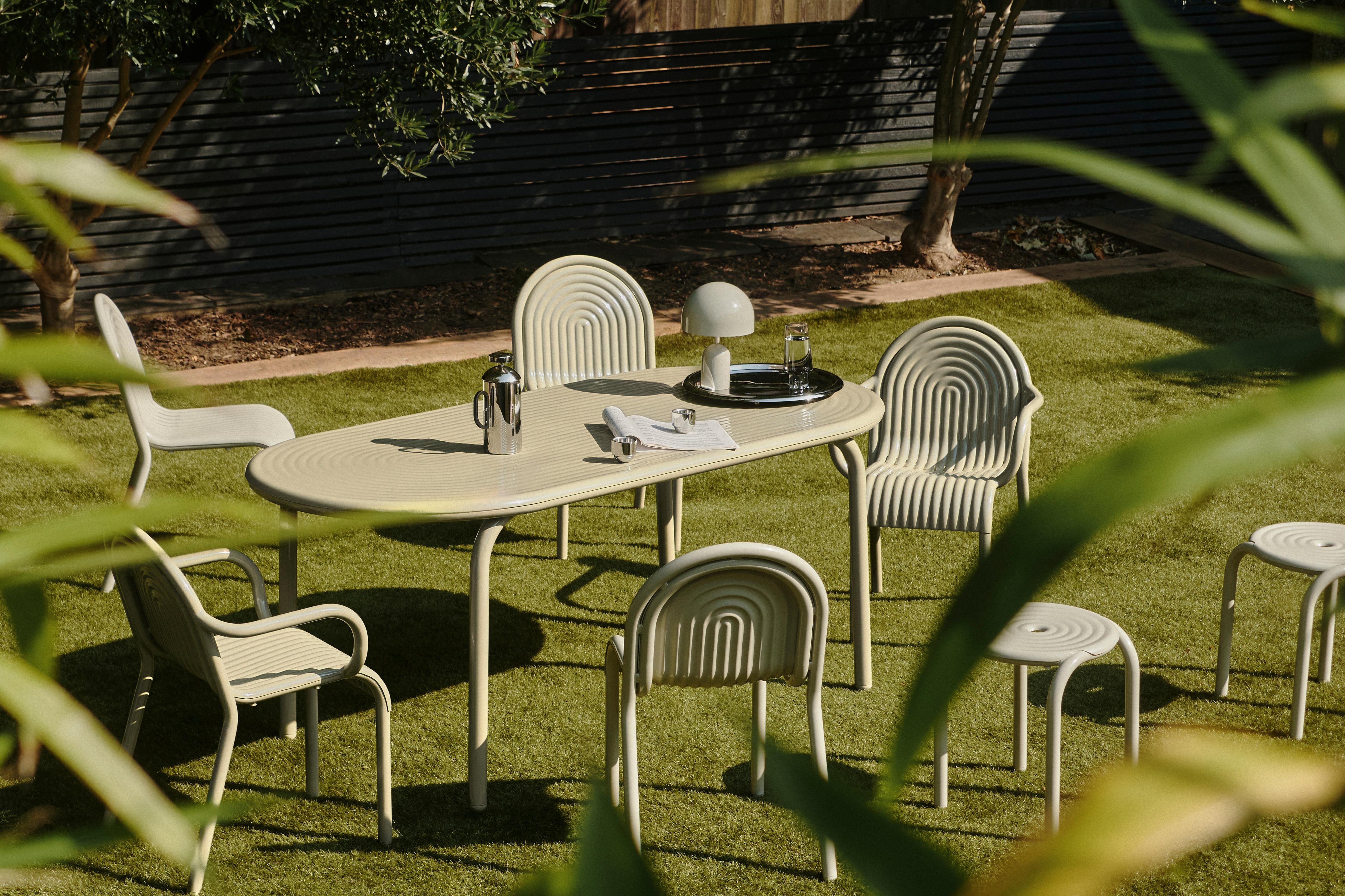 Tom Dixon 'Groove' Aluminum Outdoor Stool in Moss Green For Sale 7