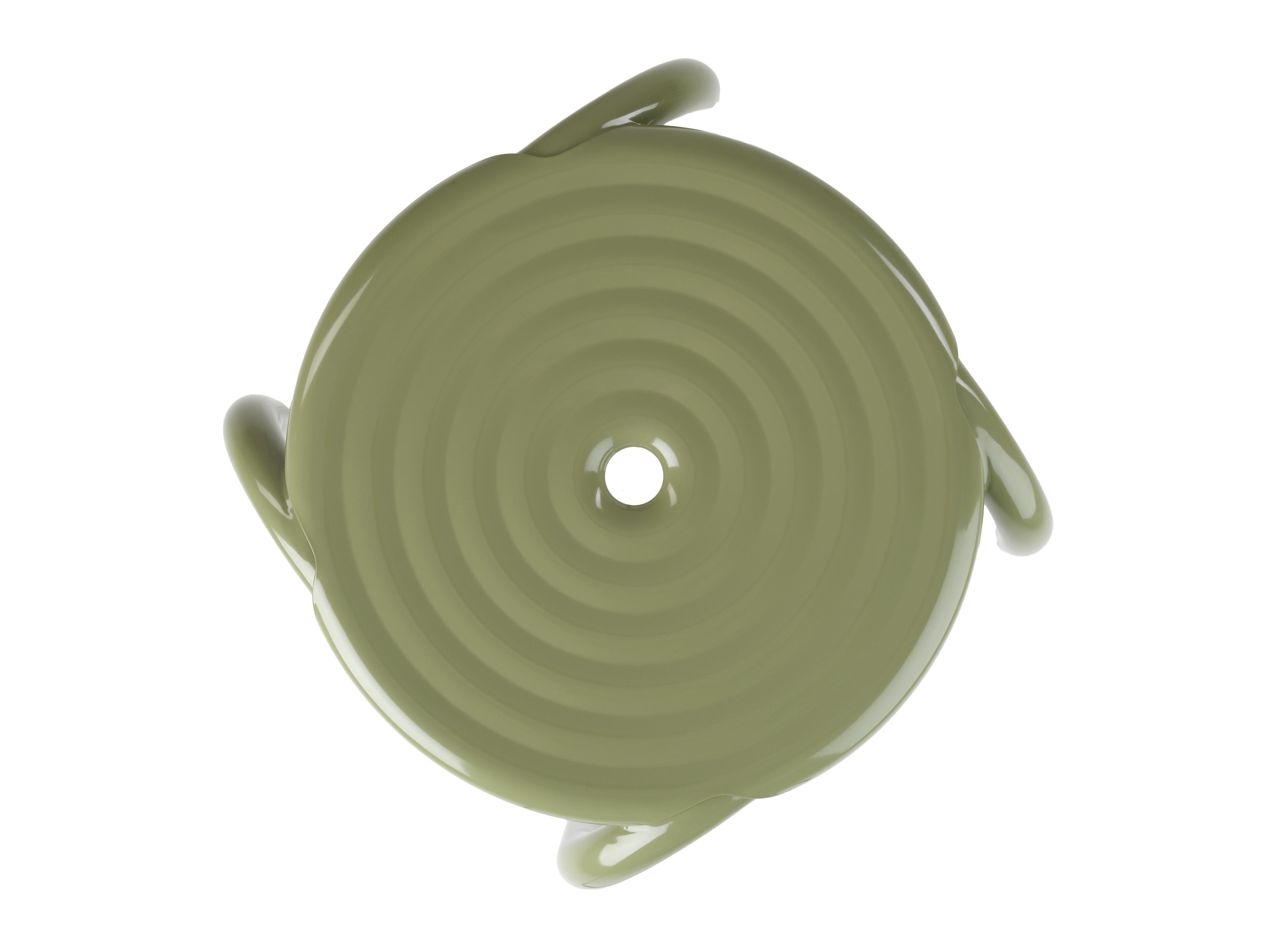 Mid-Century Modern Tom Dixon 'Groove' Aluminum Outdoor Stool in Moss Green For Sale