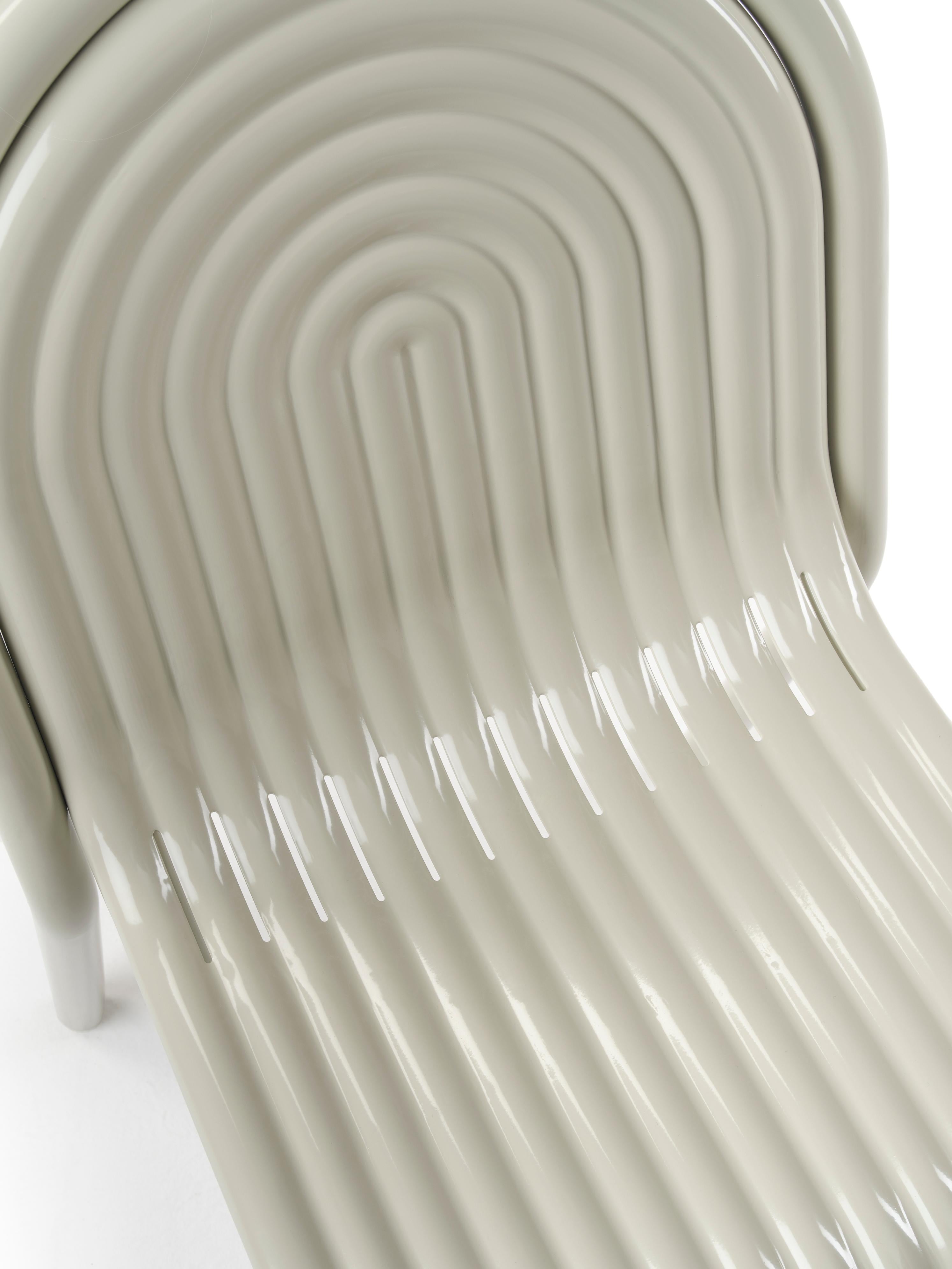 Tom Dixon 'Groove' Aluminum Outdoor Stool in Putty For Sale 9