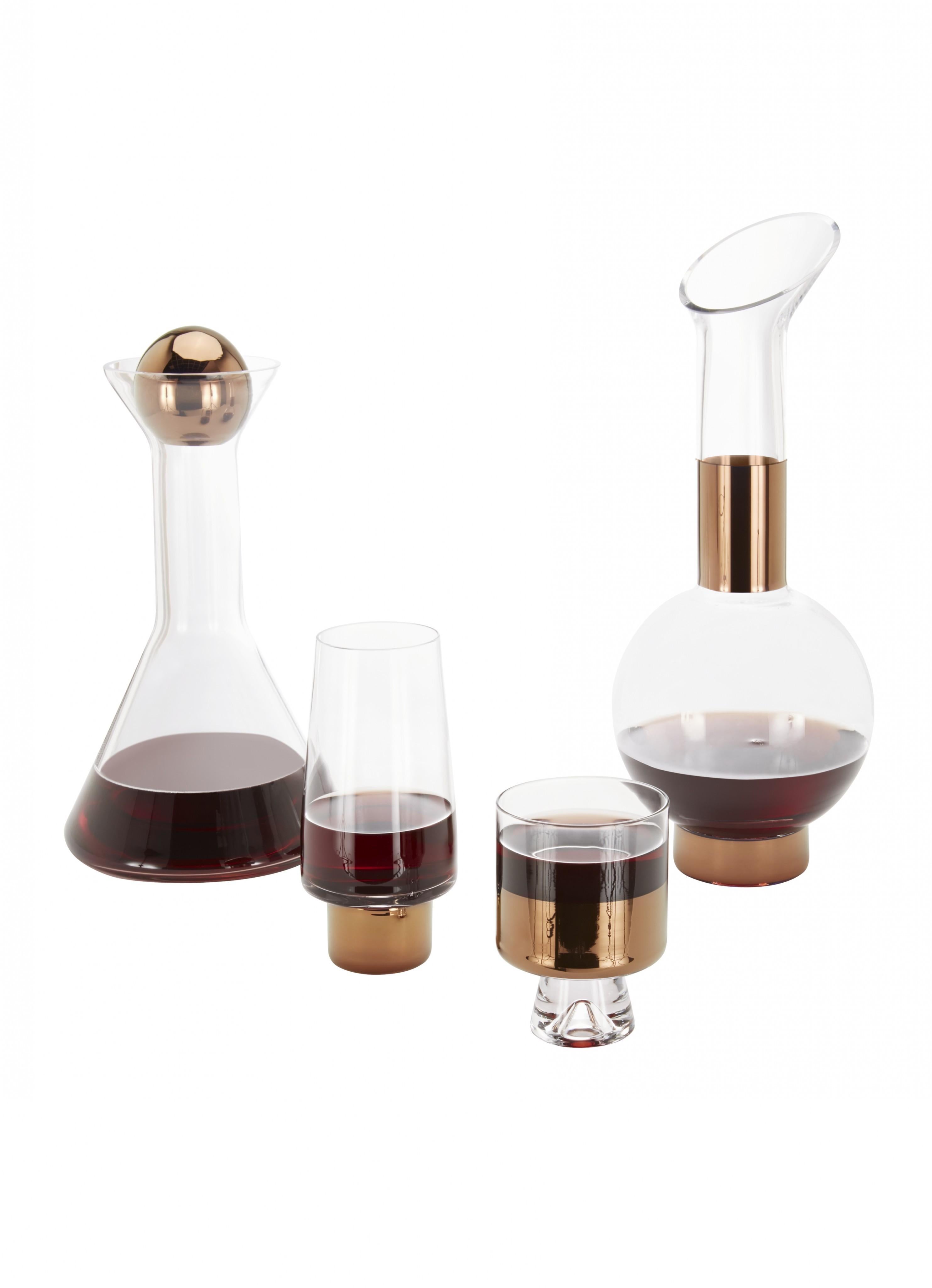 Tank high ball glasses are mouth-blown and ornamented with hand painted copper detailing they go hand in hand with our tank low ball glasses and pair beautifully with items from our plum range too. Especially designed for long-drinks, perfect for a