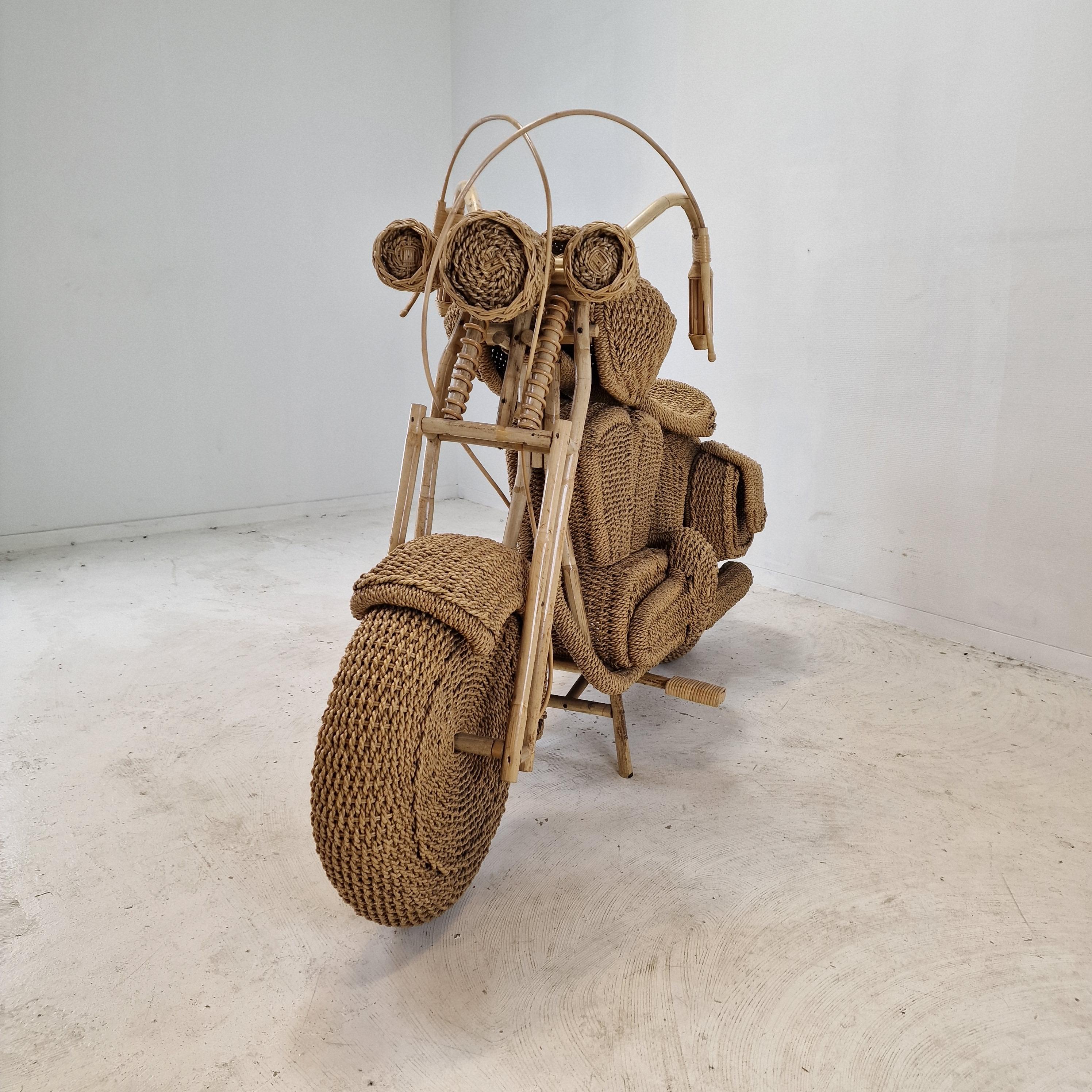Bamboo Tom Dixon Life Size Harley Davidson Motorcycle, 1980's For Sale