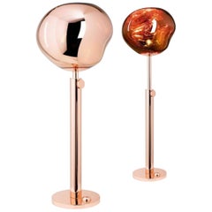 Vintage Tom Dixon Melt Copper Floor Light, Globe Lighting, Futuristic Modern, 2019