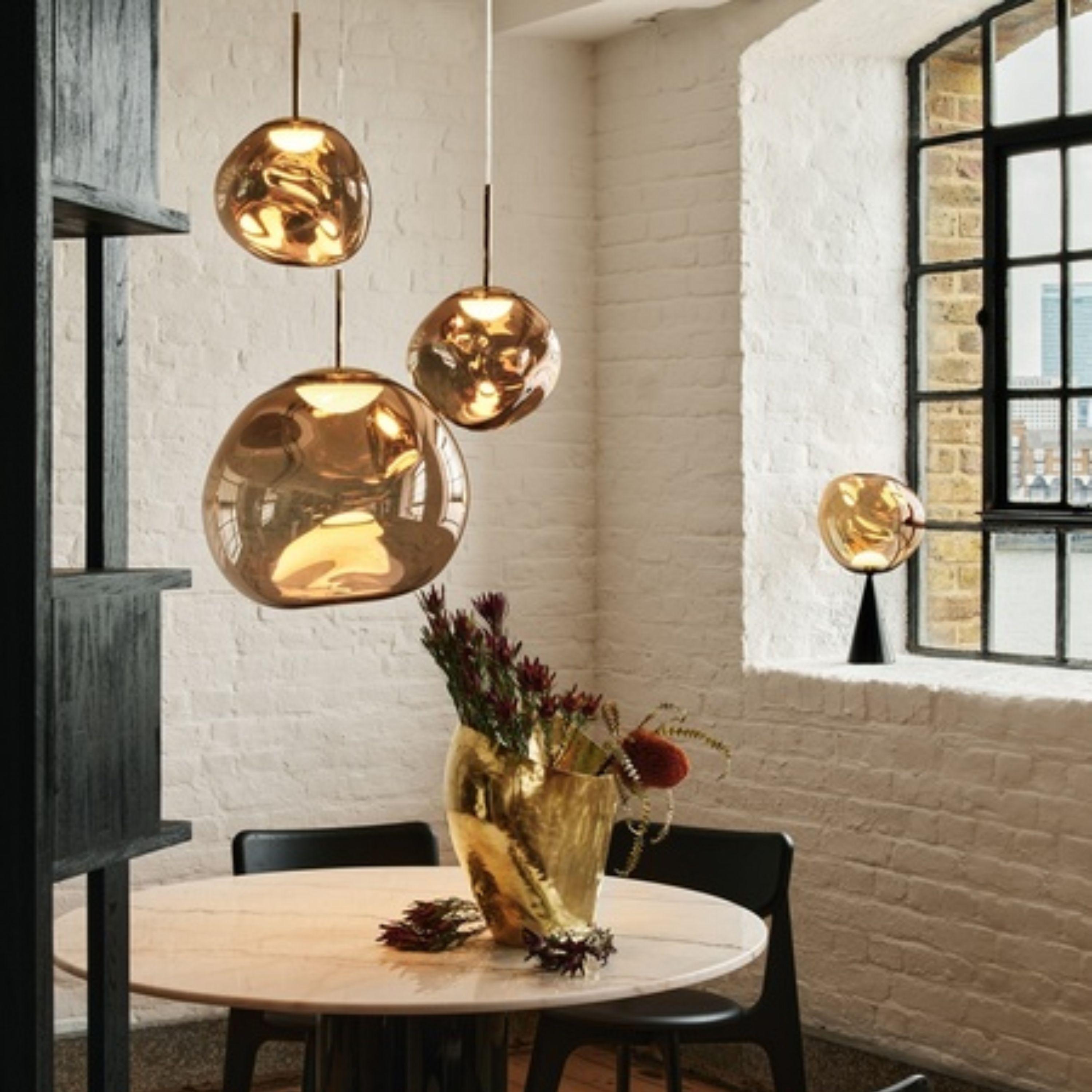 XXI secolo e contemporaneo Tom Dixon 'Melt' Polycarbonate Pendant in Gold in vendita