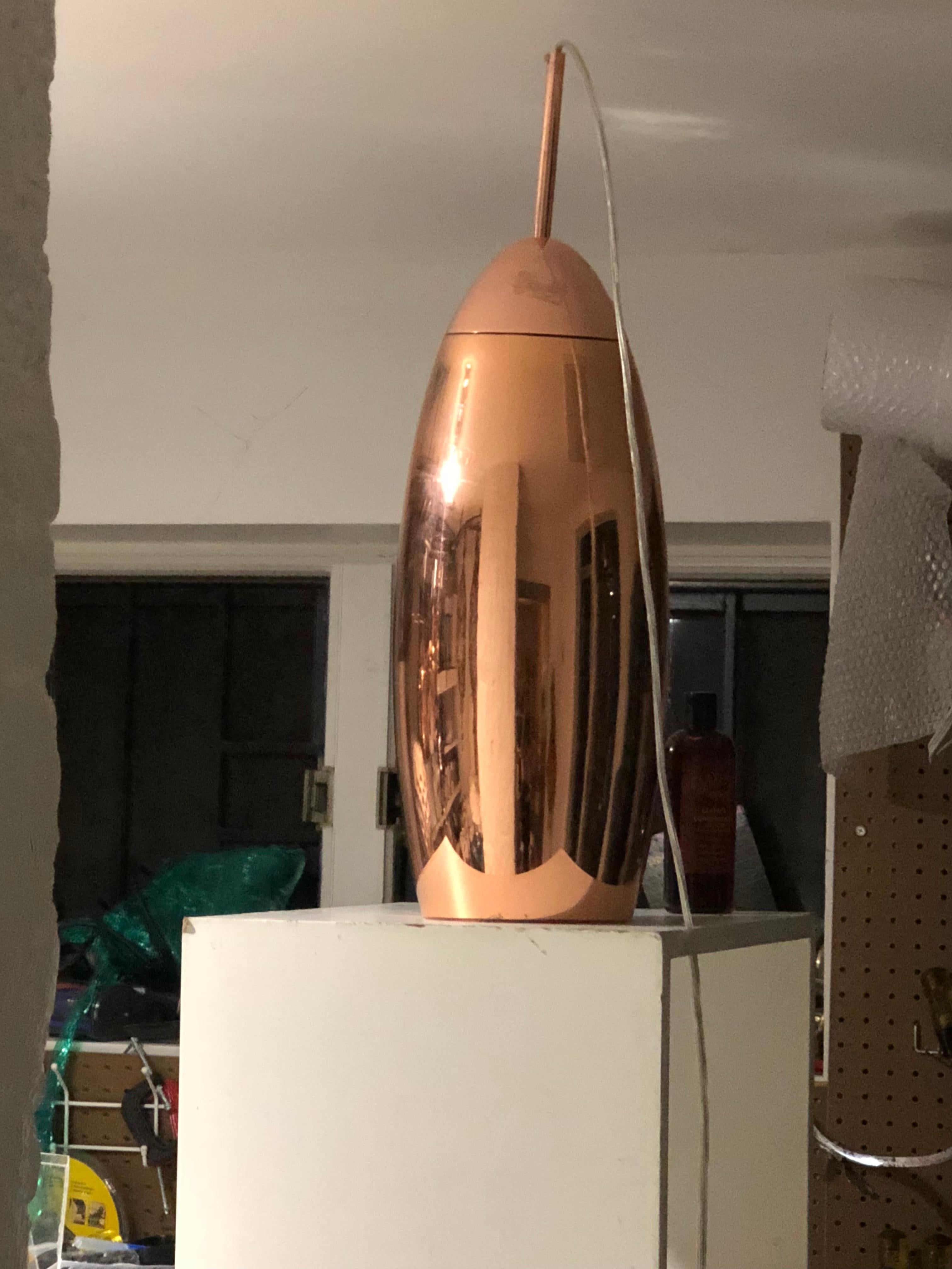 English Tom Dixon Minimal Industrial Copper Tall Pendant Light , Contemporary, British