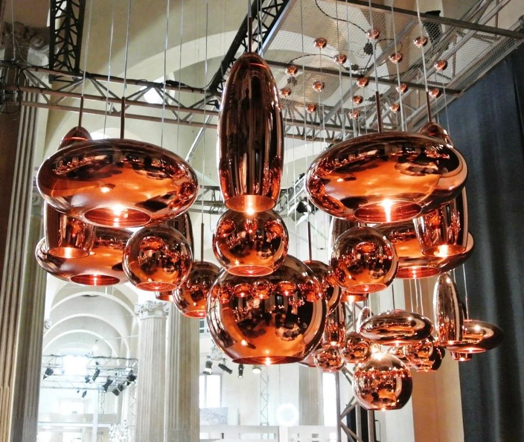 Inconnu Lampe à suspension industrielle minimaliste haute en cuivre de Tom Dixon, contemporaine, britannique  en vente