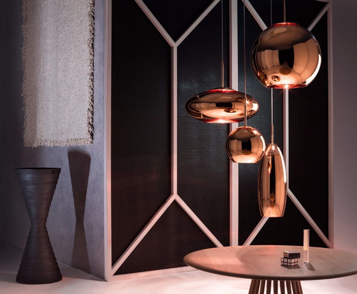 Lampe à suspension industrielle minimaliste haute en cuivre de Tom Dixon, contemporaine, britannique  Excellent état - En vente à Brooklyn, NY