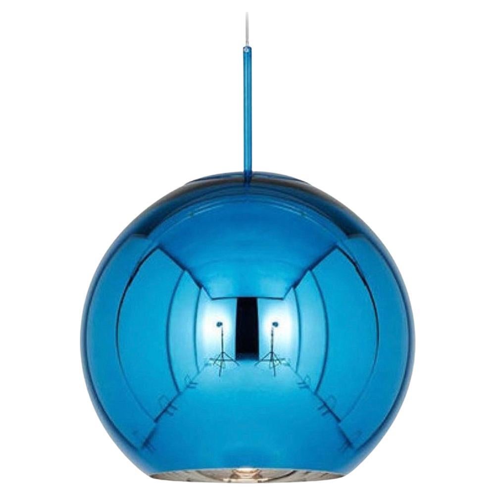 Tom Dixon Minimal Gran Lámpara Colgante de Cobre Azul, Edición Limitada