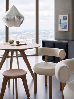 Tom Dixon Mesa de comedor redonda de 48 pulgadas en roble natural "Slab