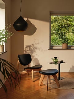 Tom Dixon Sessel "Slab" aus Eichenholz und schwarzem Leder