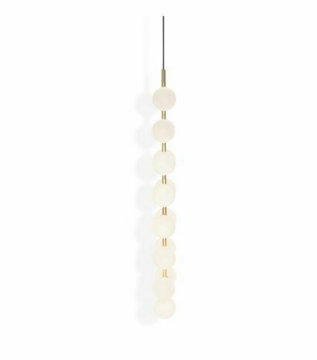 Organic Modern Tom Dixon Plane Brass Drop Chandelier, 4-Layer, White Glass, Geometric Mod Light