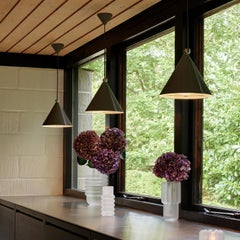 Tom Dixon 'Pose' 10-inch High Gloss Kelp Green Conical Adjustable Steel Pendant