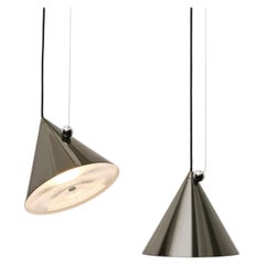 Tom Dixon 'Pose' 10-inch High Gloss Kelp Green Conical Adjustable Steel Pendant