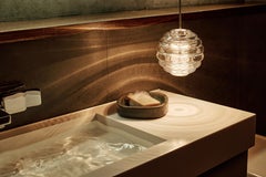 Tom Dixon 'Press' Modern Mini Clear Glass Sphere Pendant