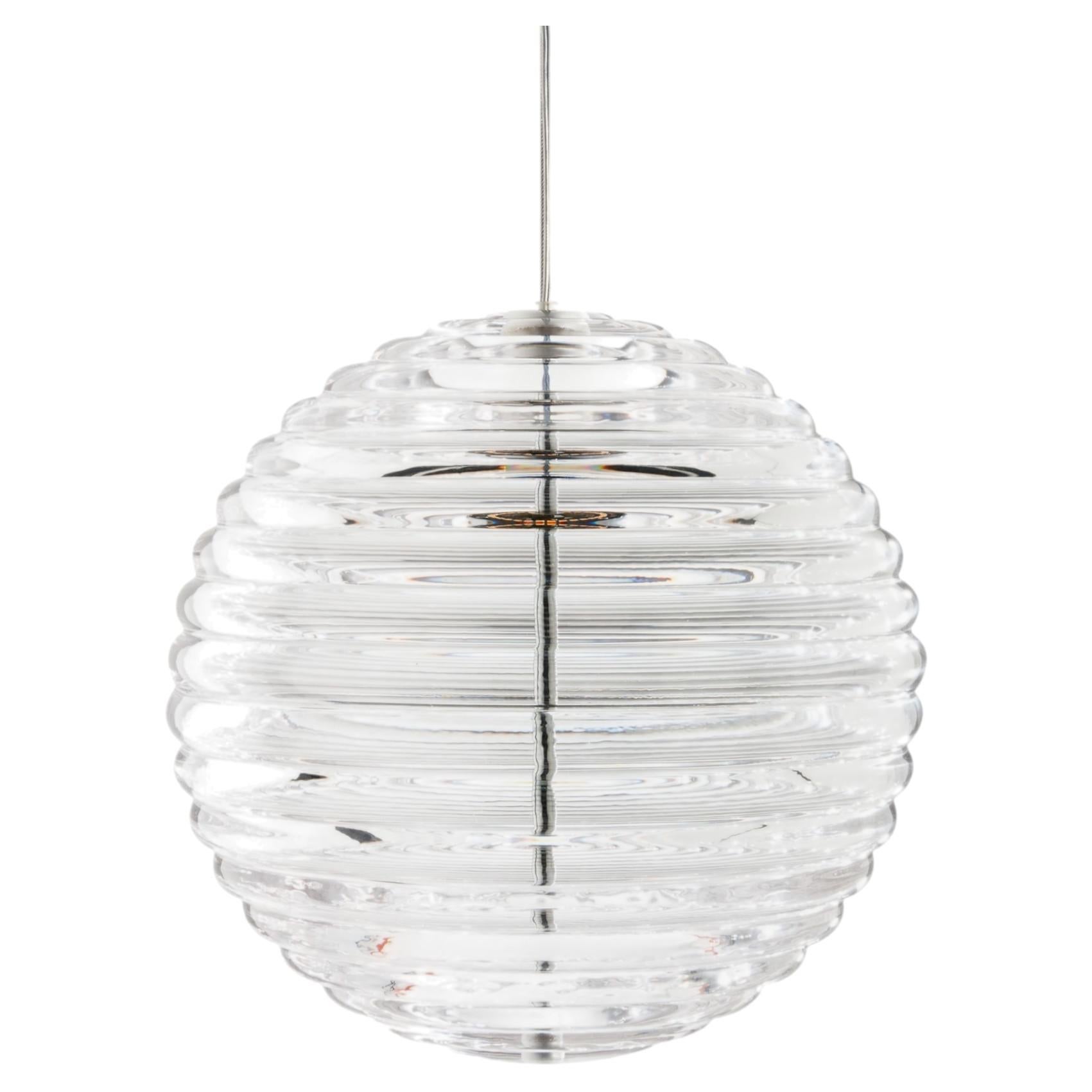 Tom Dixon 'Press' Modern Clear Glass Round Pendant, 11.8-inch diameter