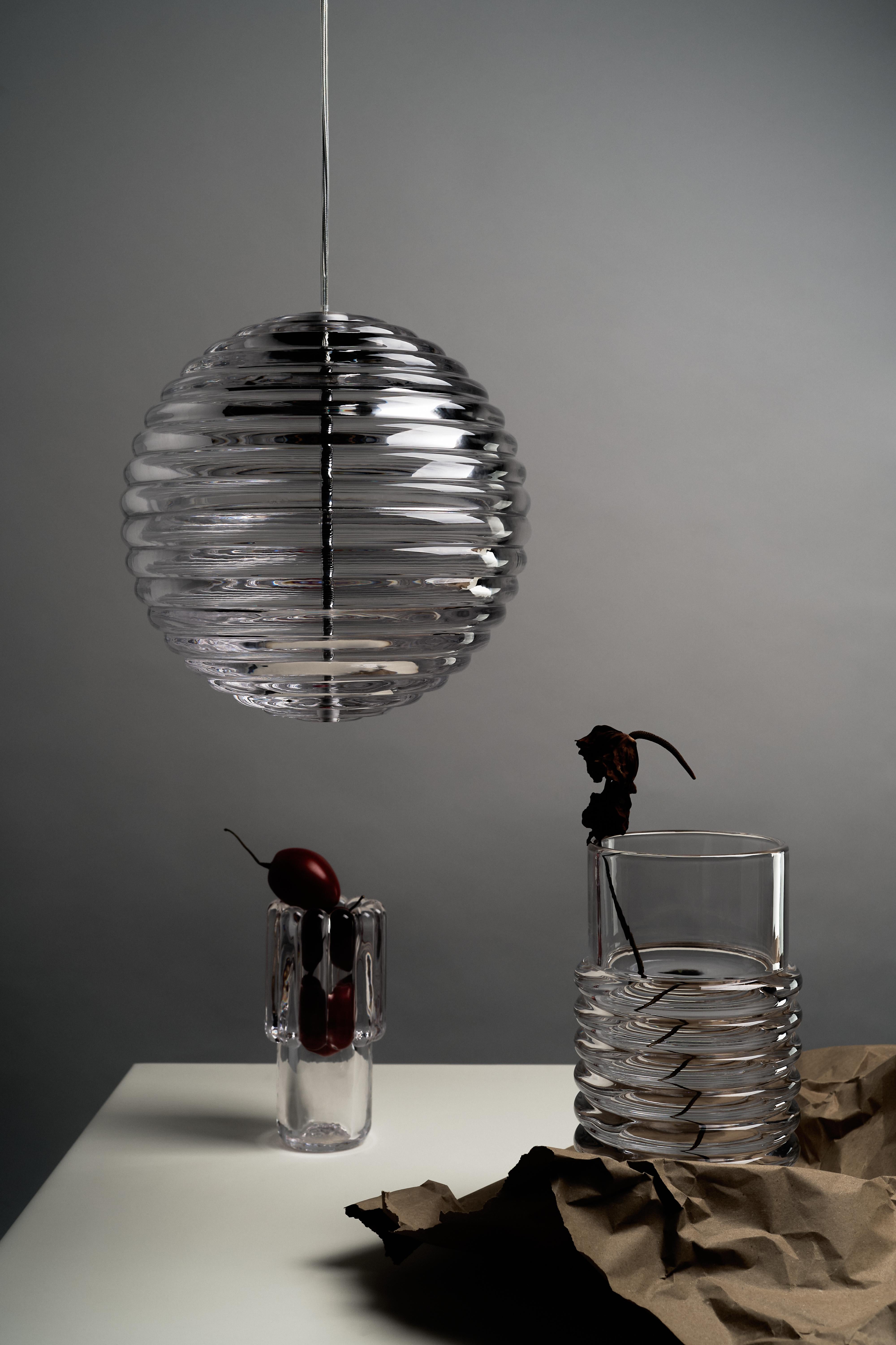 Moderne Pendentif sphère en verre 'Press' de Tom Dixon en vente