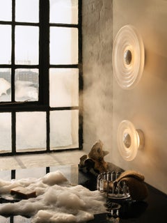 Tom Dixon 'Press Surface' Small Frosted Round Glass Indoor/Outdoor Wall Light